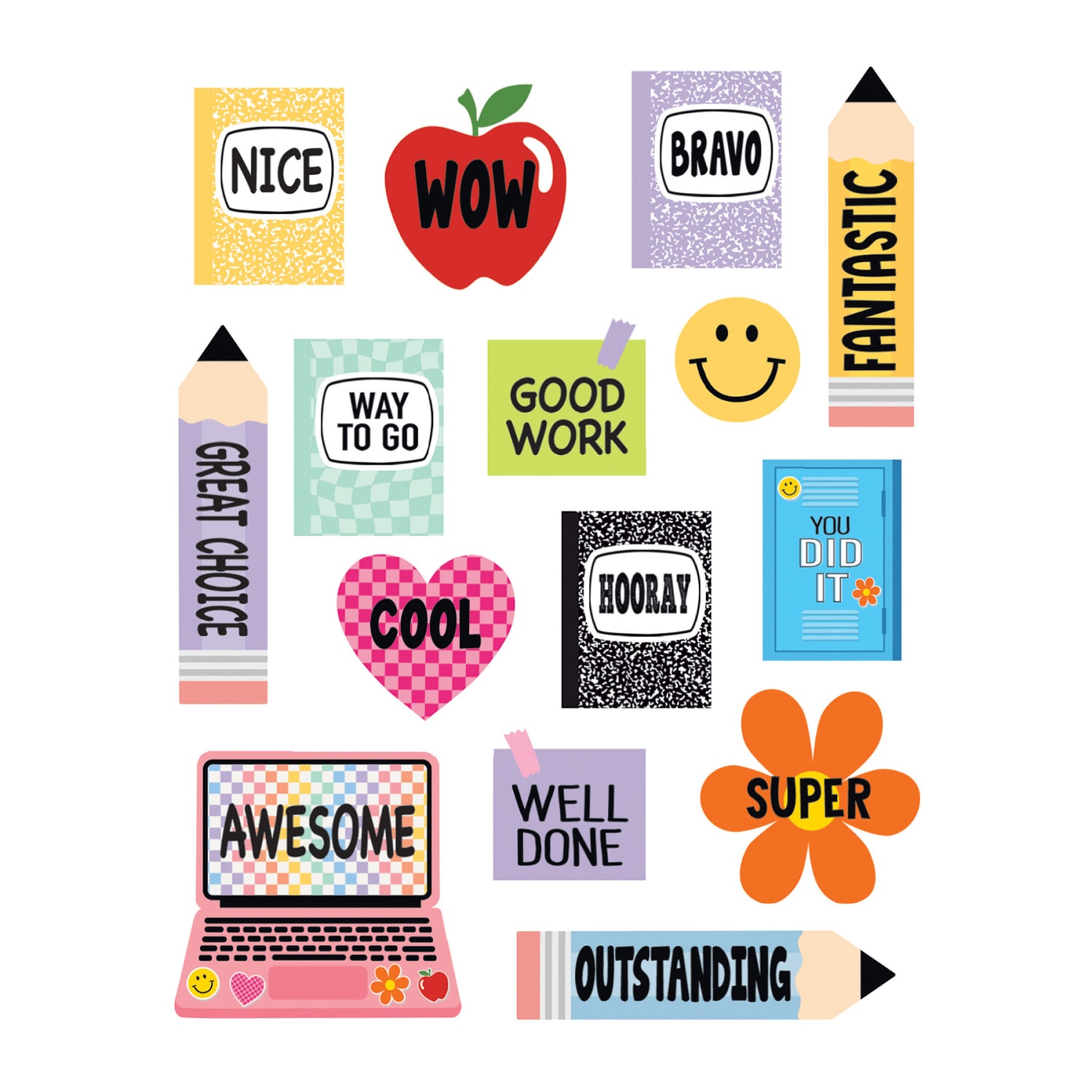 Teacher Created Resources Cool for School Stickers, 90 Per Pack, 12 Packs - Image 5
