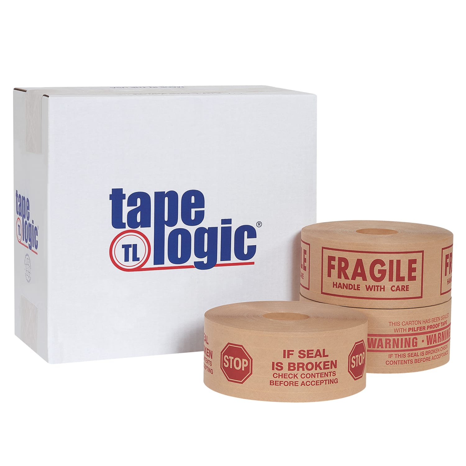 Tape Logic Preprinted Reinforced Water-Activated Tape, Fragile, 3in Core, 3in x 150 Yd., Kraft, Case Of 10 - Image 5