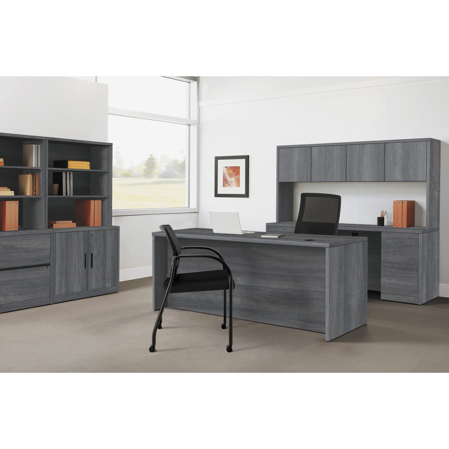HON 10500 66inW Right-Pedestal Computer Desk, Gray - Image 4
