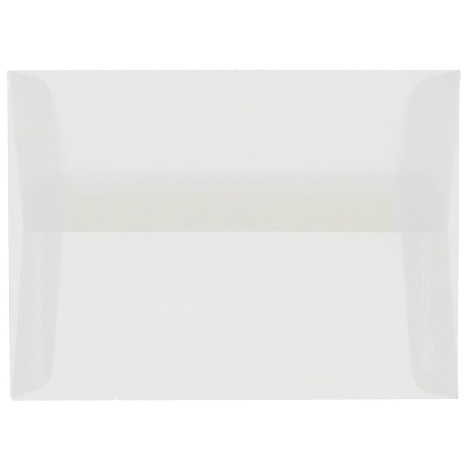JAM Paper Booklet Invitation Envelopes, A7, Gummed Seal, Clear Translucent, Pack Of 25