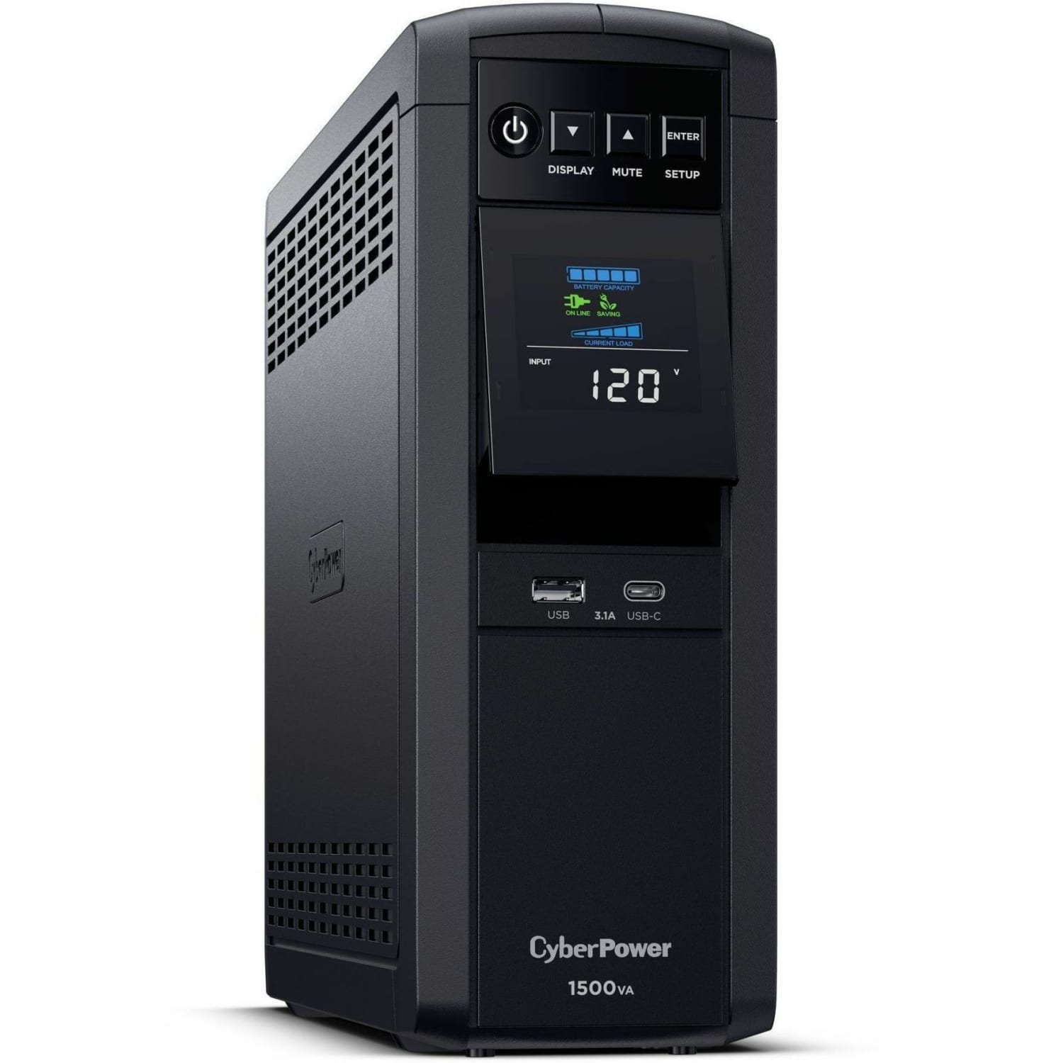 CyberPower CP1500PFCLCD UPS 1500VA 1000W PFC compatible Pure sine wave - 1500VA/900W - Tower - 2 Minute Full Load - 10 x NEMA 5-15R - Image 3