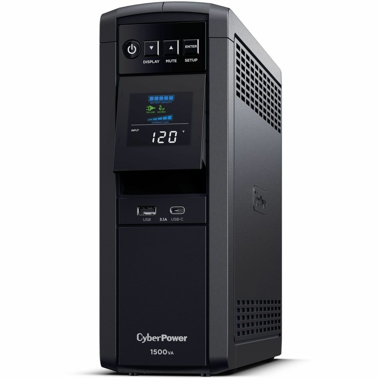 CyberPower CP1500PFCLCD UPS 1500VA 1000W PFC compatible Pure sine wave - 1500VA/900W - Tower - 2 Minute Full Load - 10 x NEMA 5-15R - Image 4