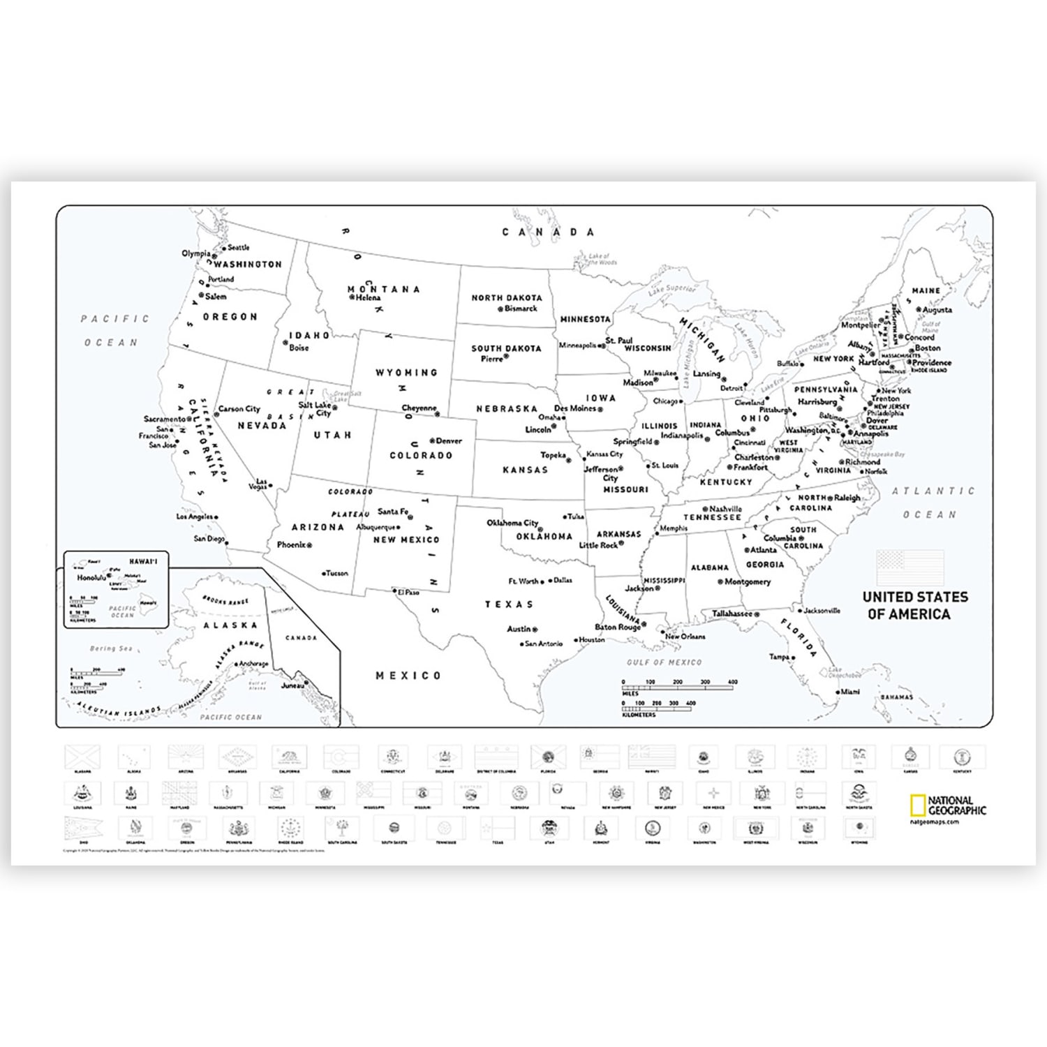 National Geographic World and United States Coloring, Map Pack Bundle, 36in x 24in - Image 4