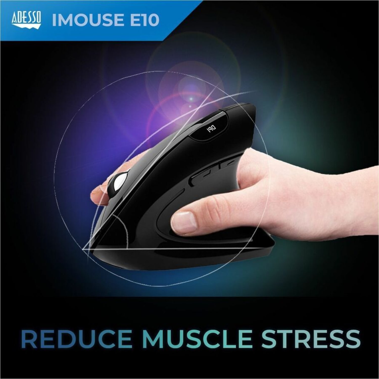Adesso iMouse E10 Wireless RF Vertical Ergonomic Optical Mouse - Image 6