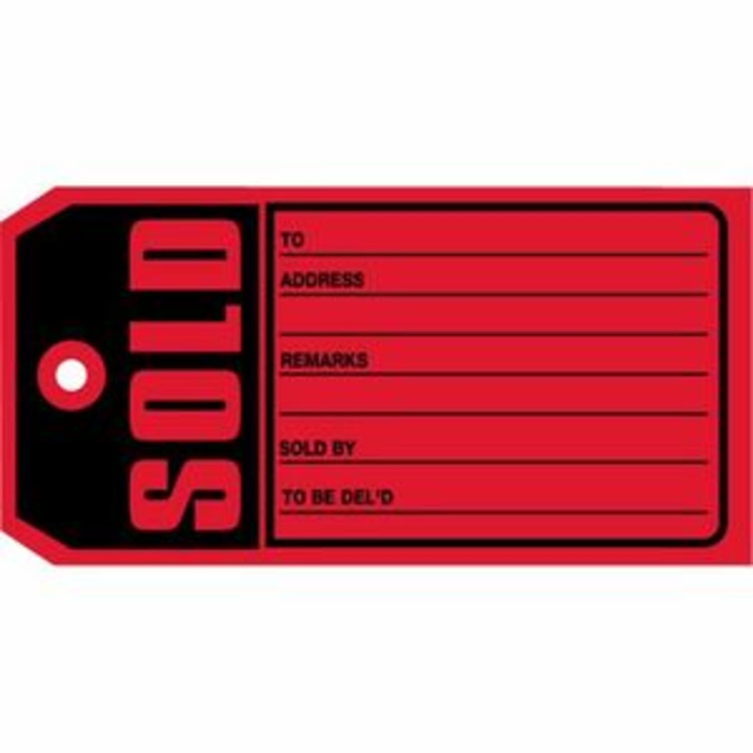 Partners Brand "Sold" Tags, #5, 4 3/4in x 2 3/8in, Red, Box Of 500 - Image 3