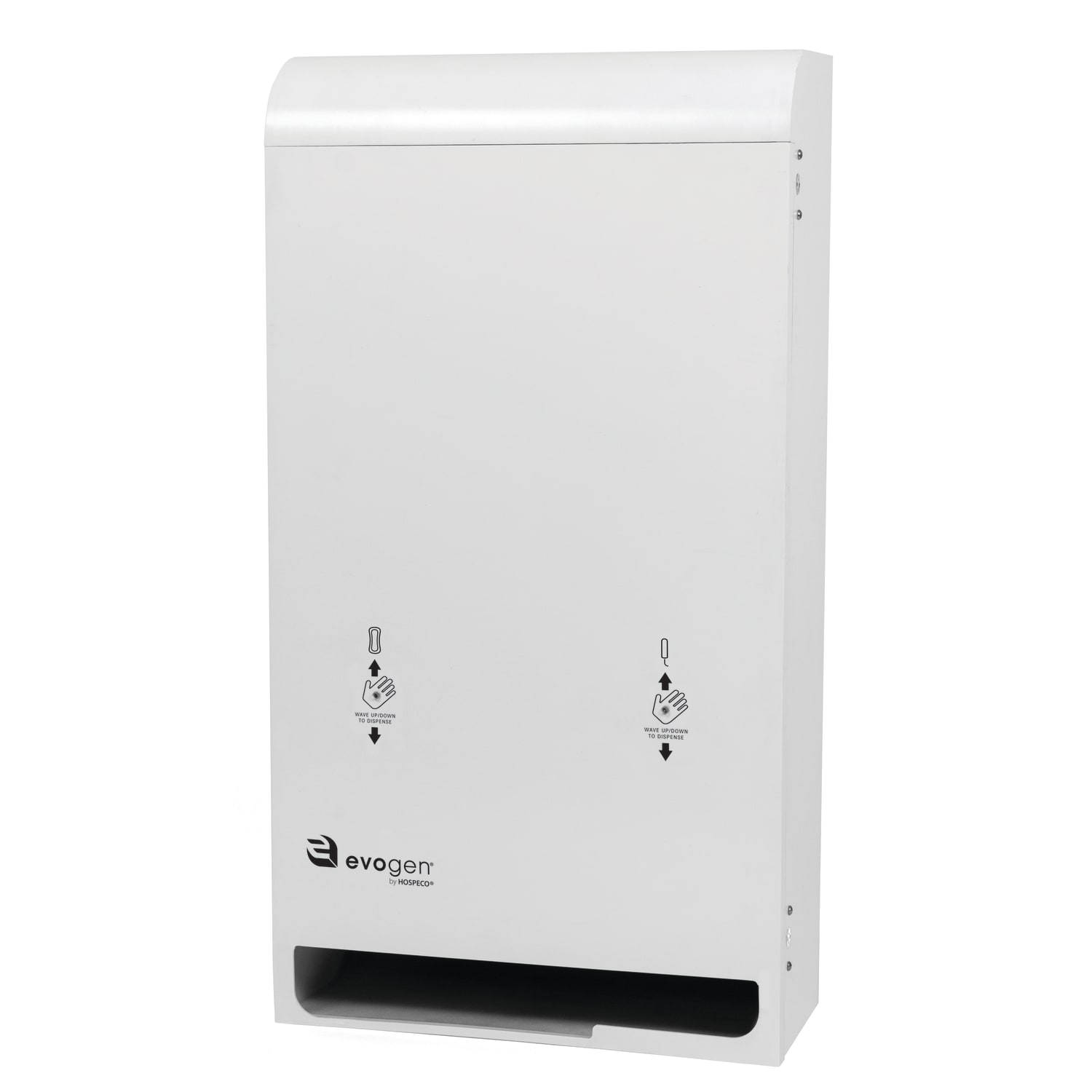 Hospeco EvoGen EVNT3 No-Touch Metal Dual Pad/Tampon  Dispenser, 29in x 8-1/4in, Stainless Steel - Image 3