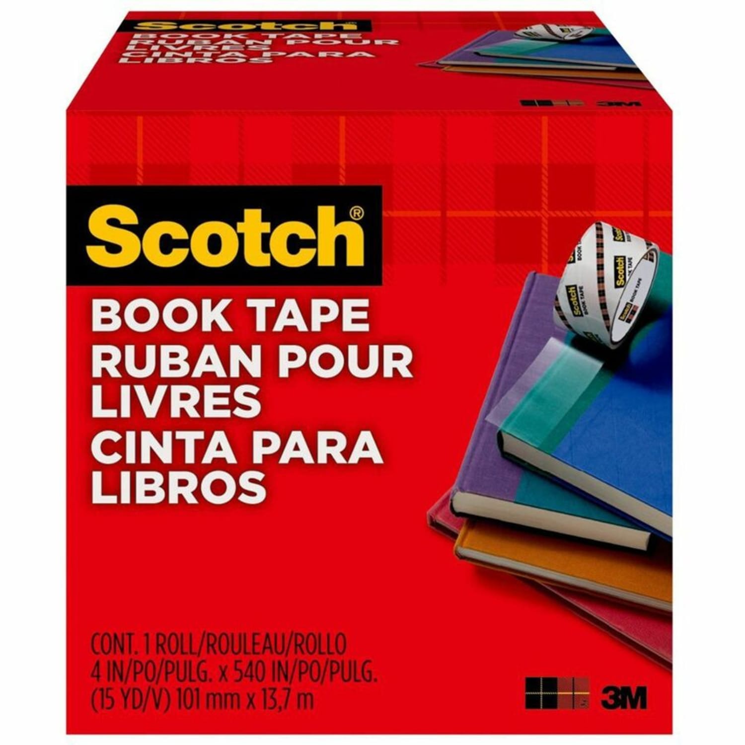 Scotch Book Tape - 15 yd Length x 4in Width - 3in Core - Clear - Acrylic - Crack Resistant - For Repairing, Reinforcing, Protecting, Covering - 1 Roll - Image 6