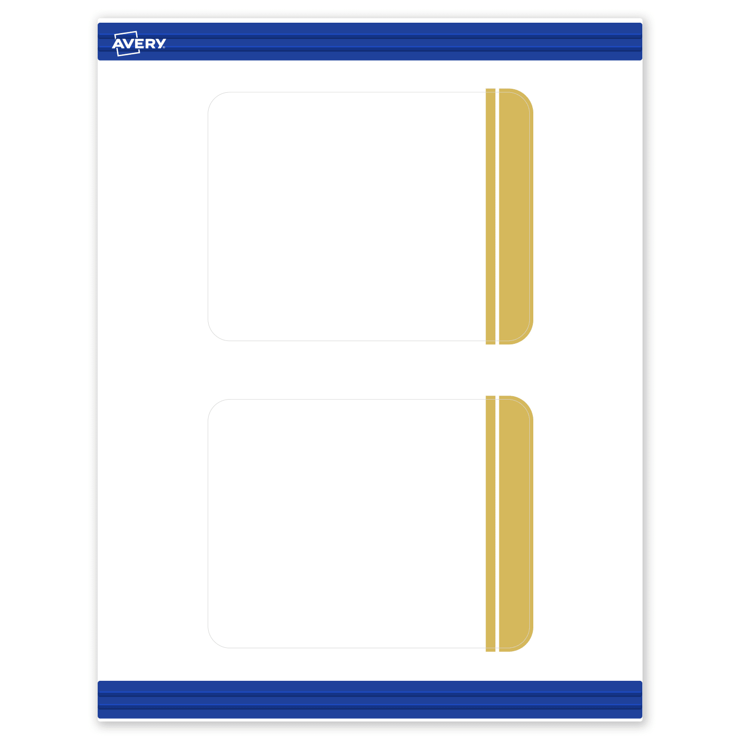 Avery Printable Postcards With Sure Feed Technology, 4.25in x 5-1/2in, Matte White With Preprinted Gold Double-Dipped Edge, Pack Of 20 - Image 3