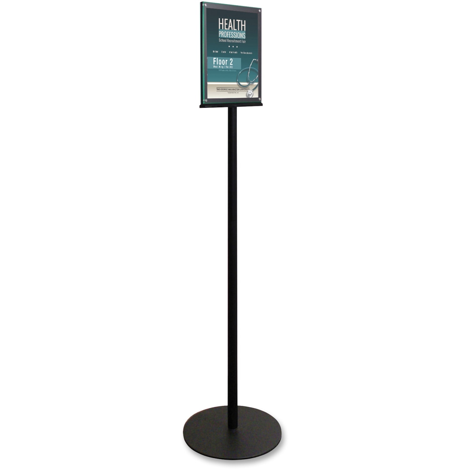 Deflecto Double-Sided Sign Stand, 56inH x 12 9/10inW x 12 9/10inD, Black - Image 4
