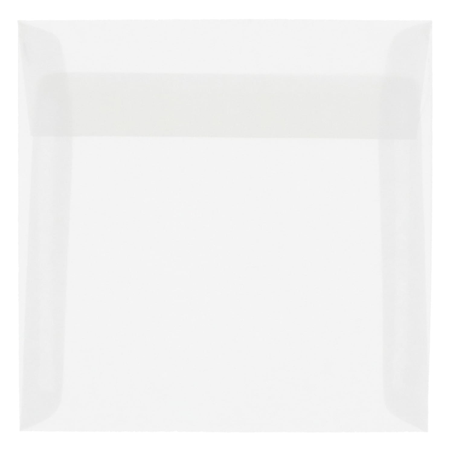 JAM Paper Translucent Vellum Invitation Envelopes, 8 1/2in x 8 1/2in, Gummed Seal, Clear, Pack Of 25