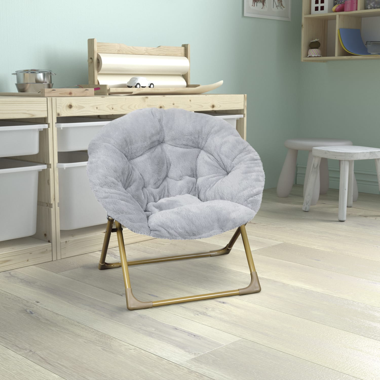 Flash Furniture Gwen 23in Kids Cozy Mini Folding Saucer Chair Faux Fur Moon Chair for Toddlers and Bedroom Gray Faux FurSoft Gold Frame PopularChairscom Flash Furniture Gwen 23in Kids Cozy Mini Folding Saucer Chair Faux Fur Moon Chair for Toddlers and Bedroom Gray Faux FurSoft Gold Frame PopularChairscom
