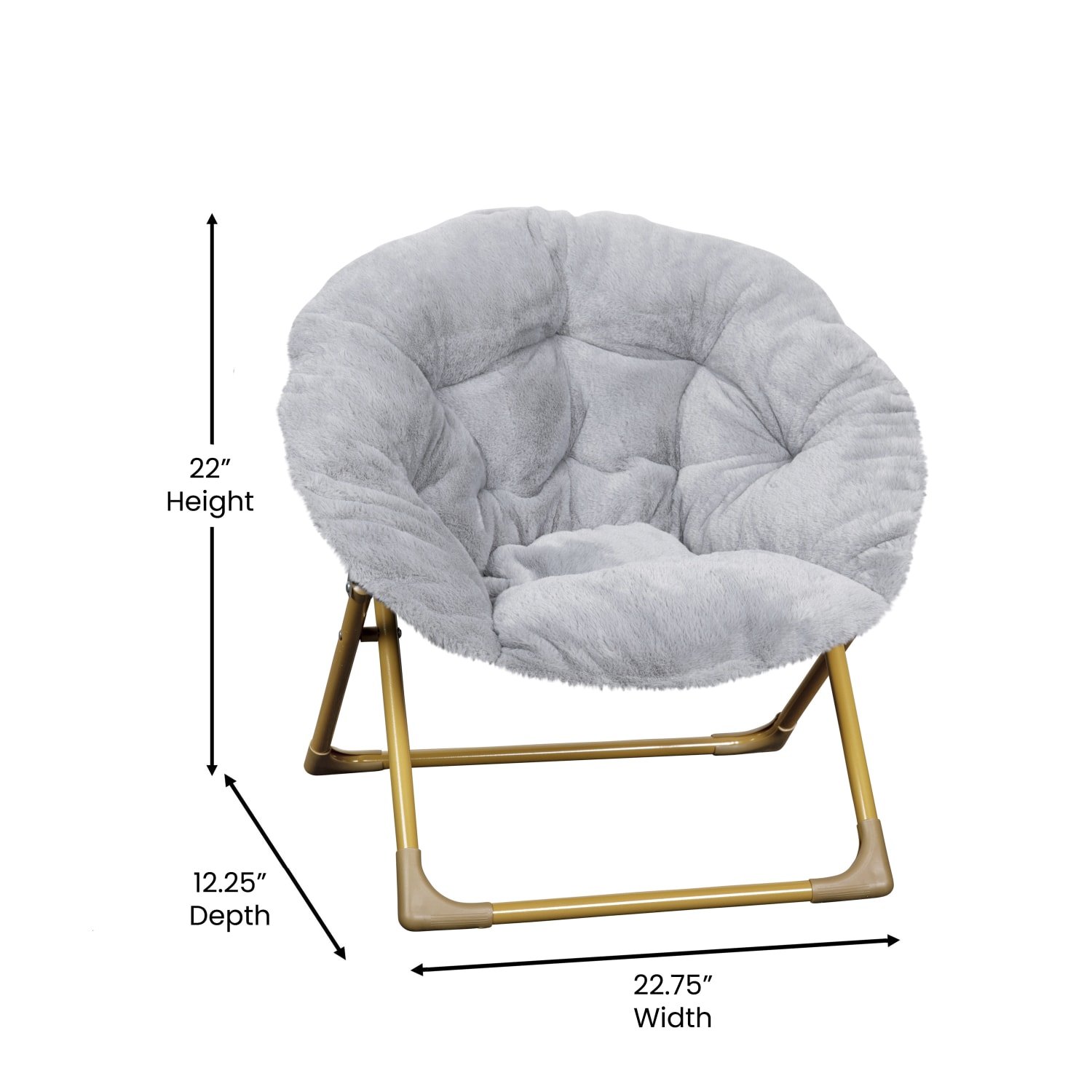Flash Furniture Gwen 23in Kids Cozy Mini Folding Saucer Chair Faux Fur Moon Chair for Toddlers and Bedroom Gray Faux FurSoft Gold Frame PopularChairscom Flash Furniture Gwen 23in Kids Cozy Mini Folding Saucer Chair Faux Fur Moon Chair for Toddlers and Bedroom Gray Faux FurSoft Gold Frame PopularChairscom