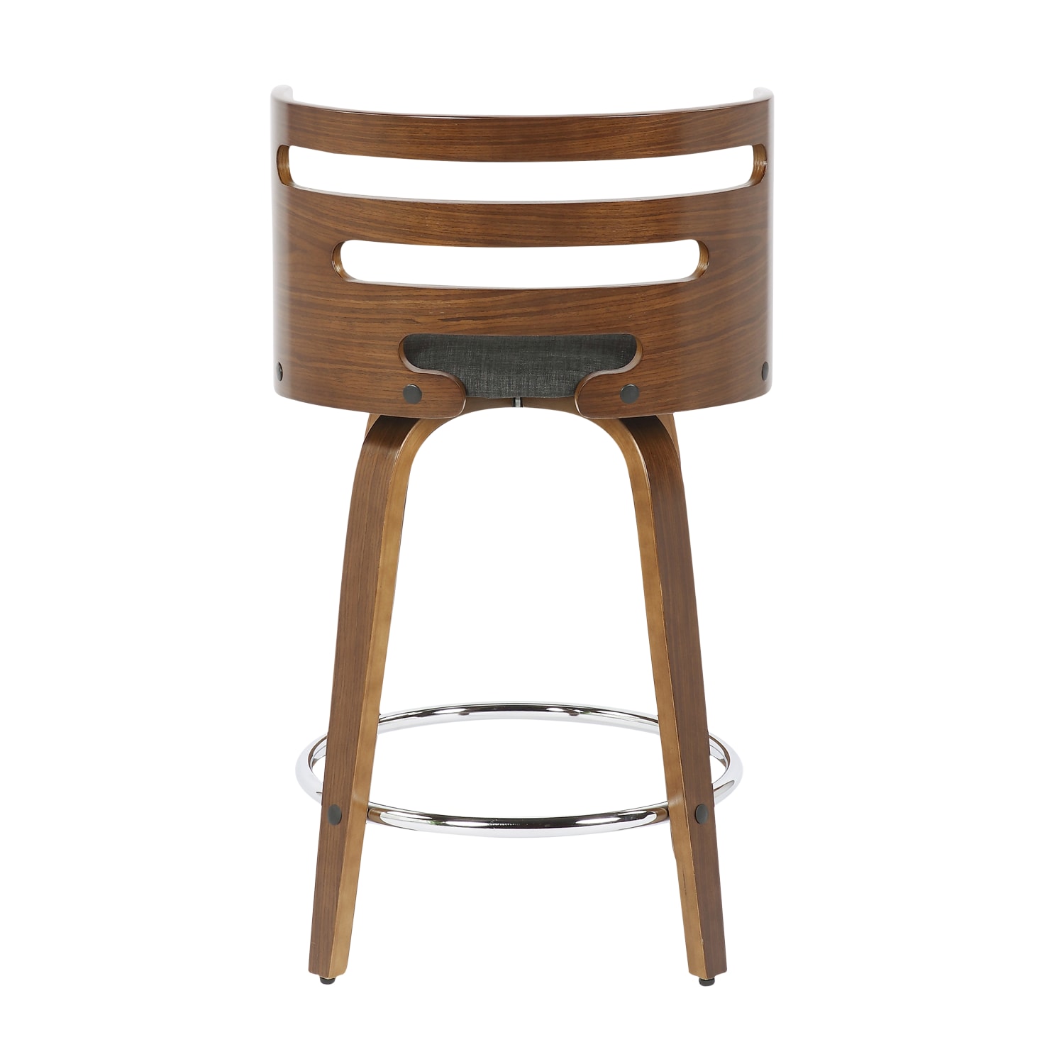 LumiSource Cosini Counter Stools, Charcoal Seat/Walnut Frame, Set Of 2 Stools - Image 4