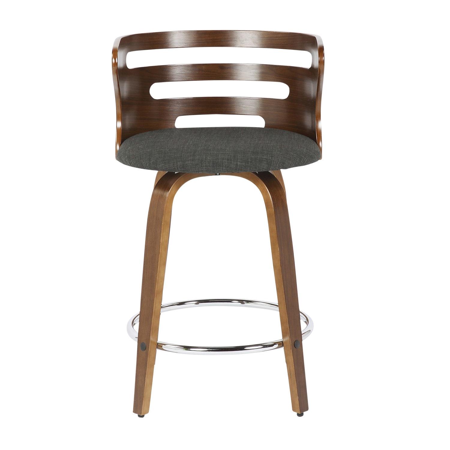 LumiSource Cosini Counter Stools, Charcoal Seat/Walnut Frame, Set Of 2 Stools - Image 5