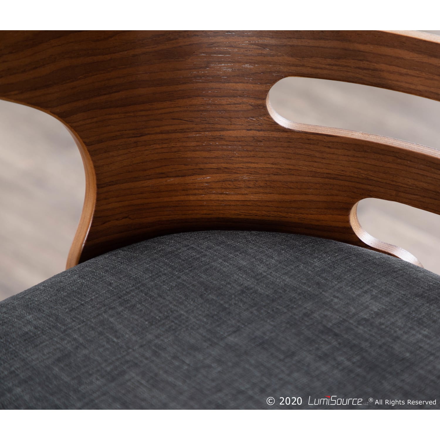 LumiSource Cosini Counter Stools, Charcoal Seat/Walnut Frame, Set Of 2 Stools - Image 10