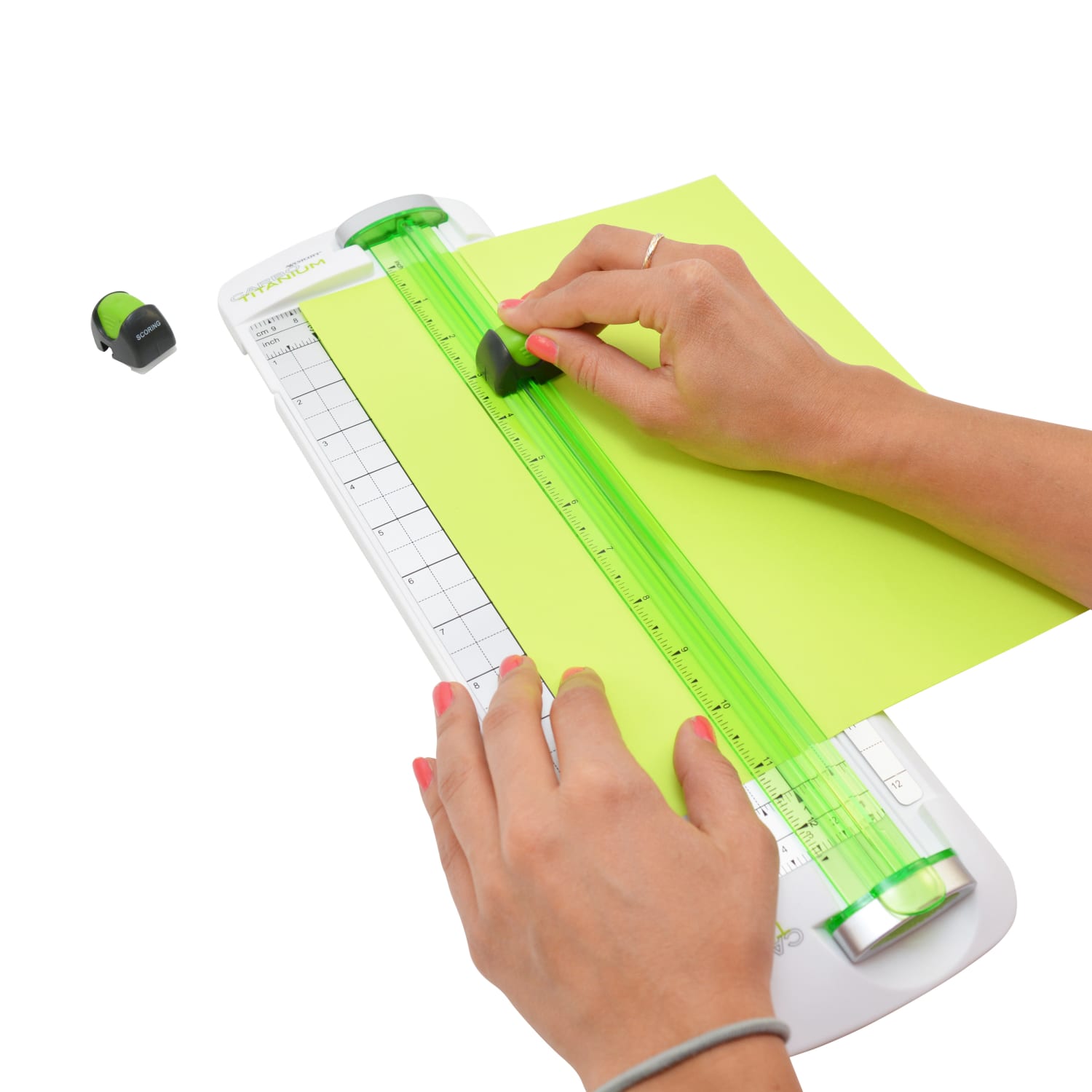 Westcott Carbo Titanium Personal Paper Trimmer, 12in, Green - Image 3