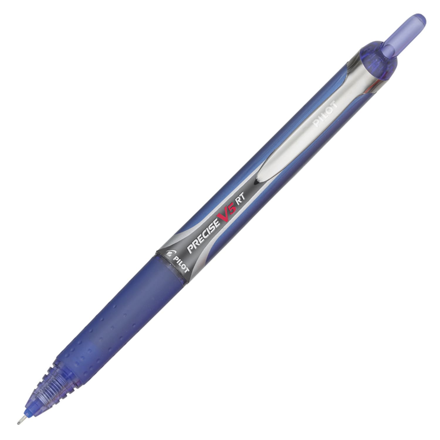 Pilot Precise V5 Liquid Ink Retractable Rollerball Pens, Extra Fine Point, 0.5 mm, Blue Barrels, Blue Ink, Pack Of 12 - Image 3