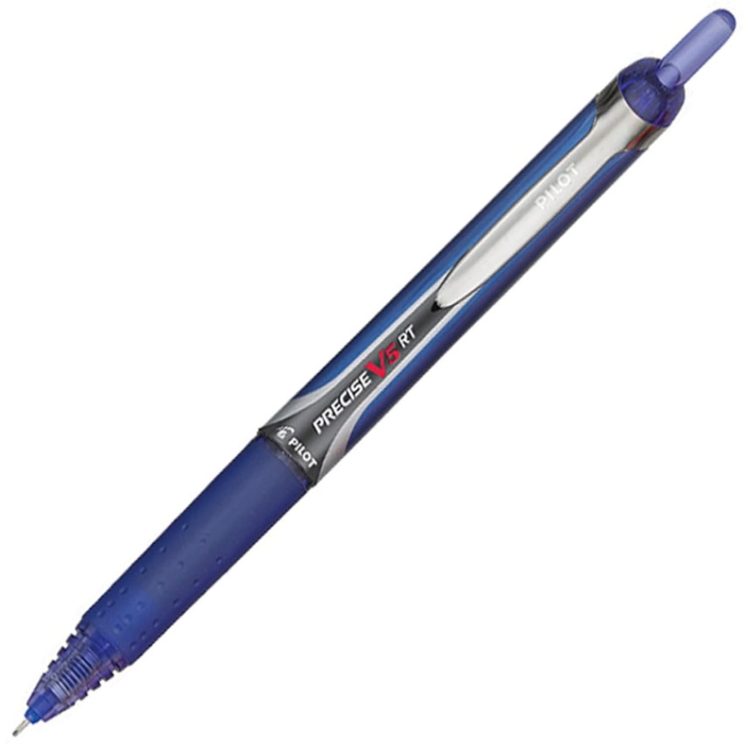 Pilot Precise V5 Liquid Ink Retractable Rollerball Pens, Extra Fine Point, 0.5 mm, Blue Barrels, Blue Ink, Pack Of 12 - Image 4