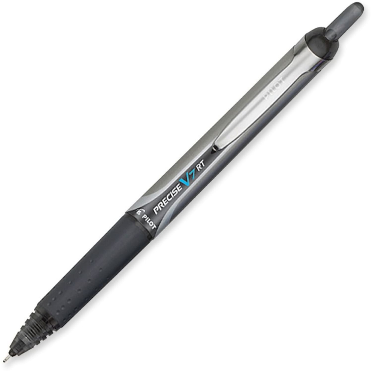 Pilot Precise V7 Liquid Ink Retractable Rollerball Pens, Fine Point, 0.7 mm, Black Barrels, Black Ink, Pack Of 12 Pens - Image 4