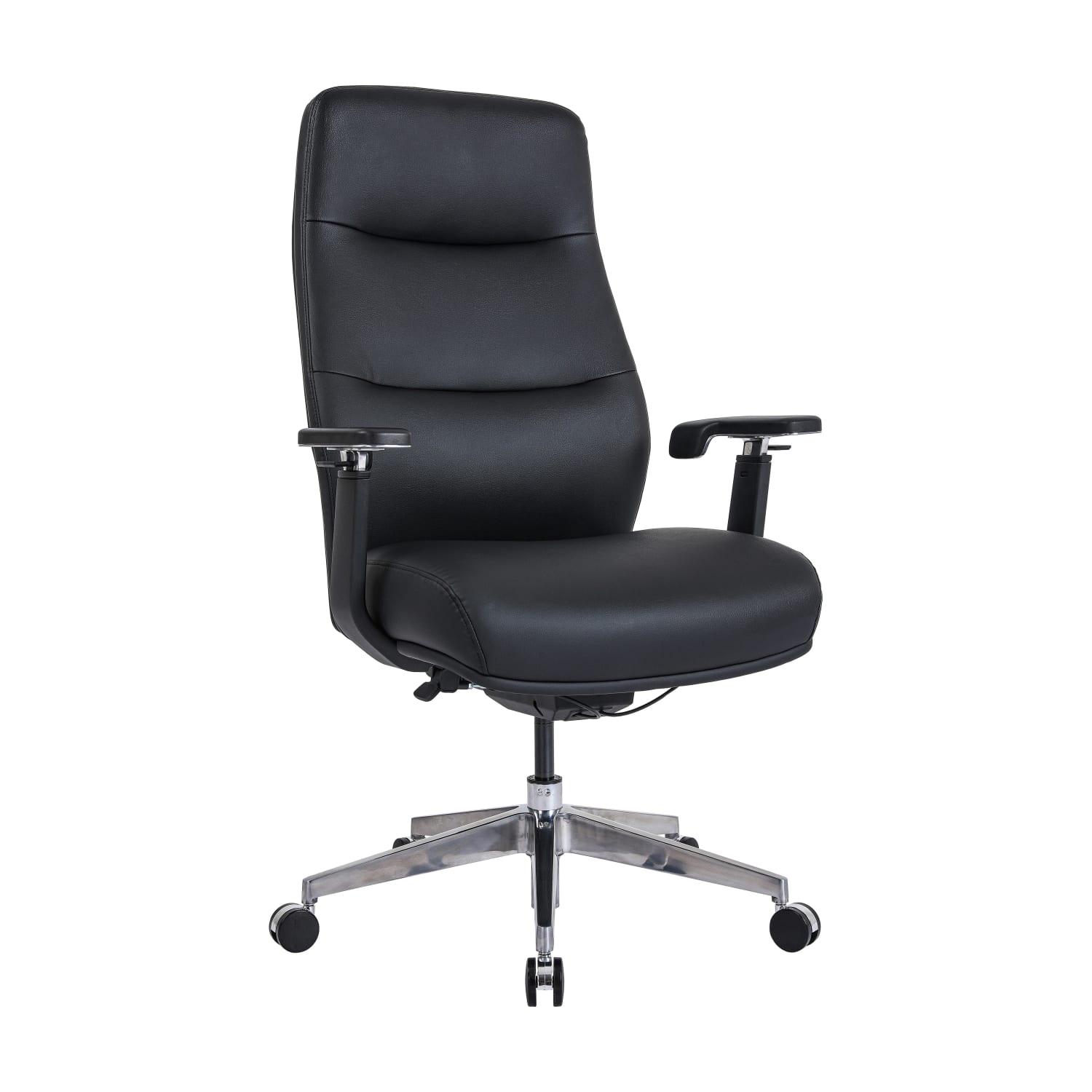 WorkPro Momentum Ergonomic Vegan Leather High-Back Active Chair, Black/Chrome, BIFMA Compliant