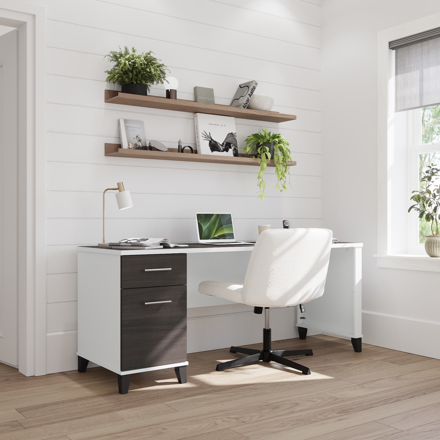 Bush Business Furniture Somerset 72inW Office Computer Desk With Drawers, Storm Gray/White, Standard Delivery - Image 3