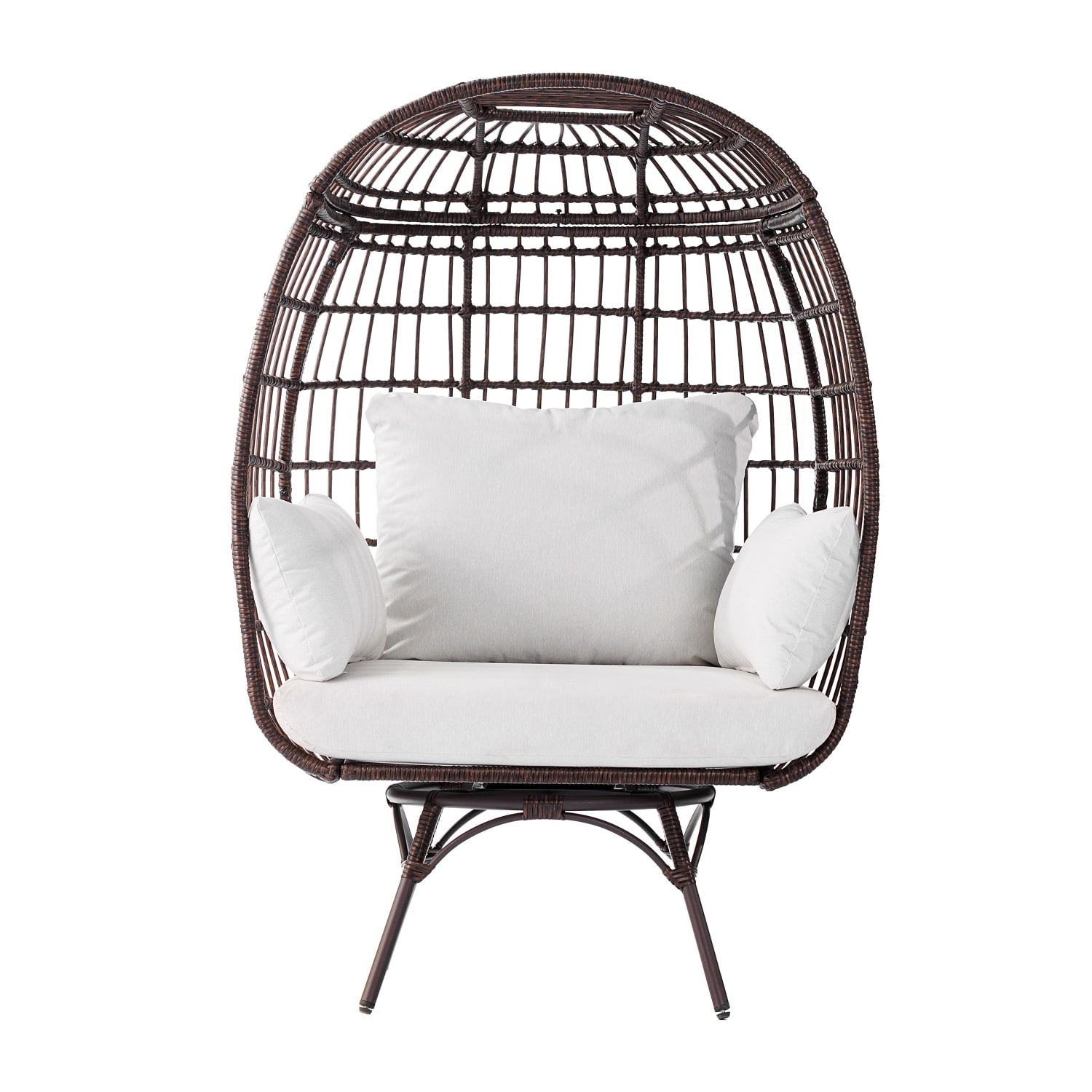 Flash Furniture Zola Commercial IndoorOutdoor Oversized Wicker Egg Swivel Lounge Chair with 4 Cushions SBC335BRCR PopularChairscom Flash Furniture Zola Commercial IndoorOutdoor Oversized Wicker Egg Swivel Lounge Chair with 4 Cushions SBC335BRCR PopularChairscom