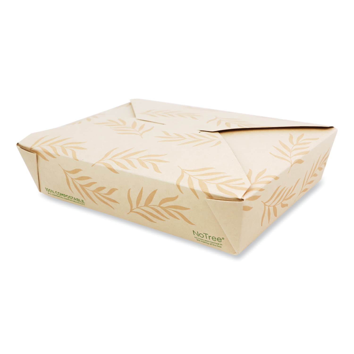 World Centric NoTree Folded Takeout Containers, 50 Oz, Natural, Pack Of 200 Containers