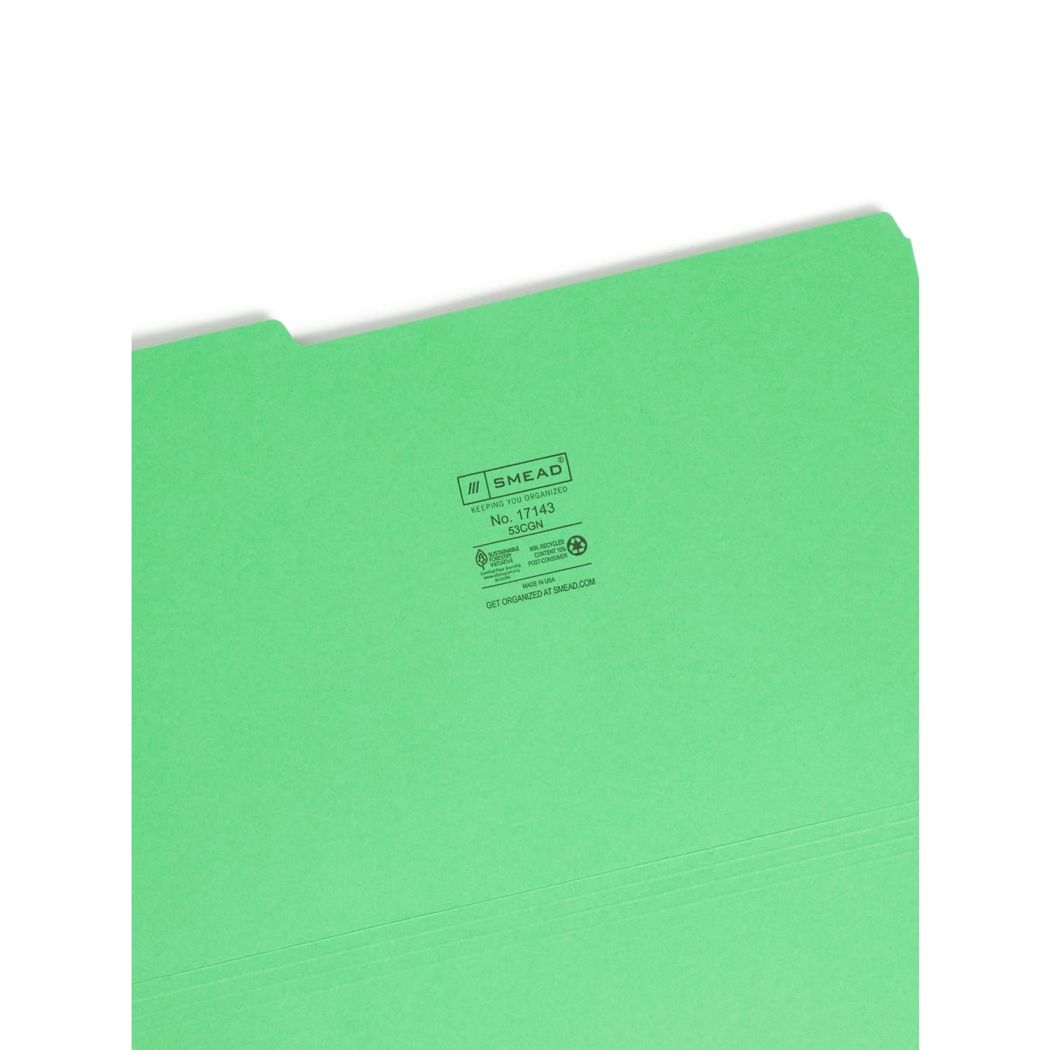 Smead Color File Folders, Legal Size, 1/3 Cut, Green, Box Of 100 - Image 4