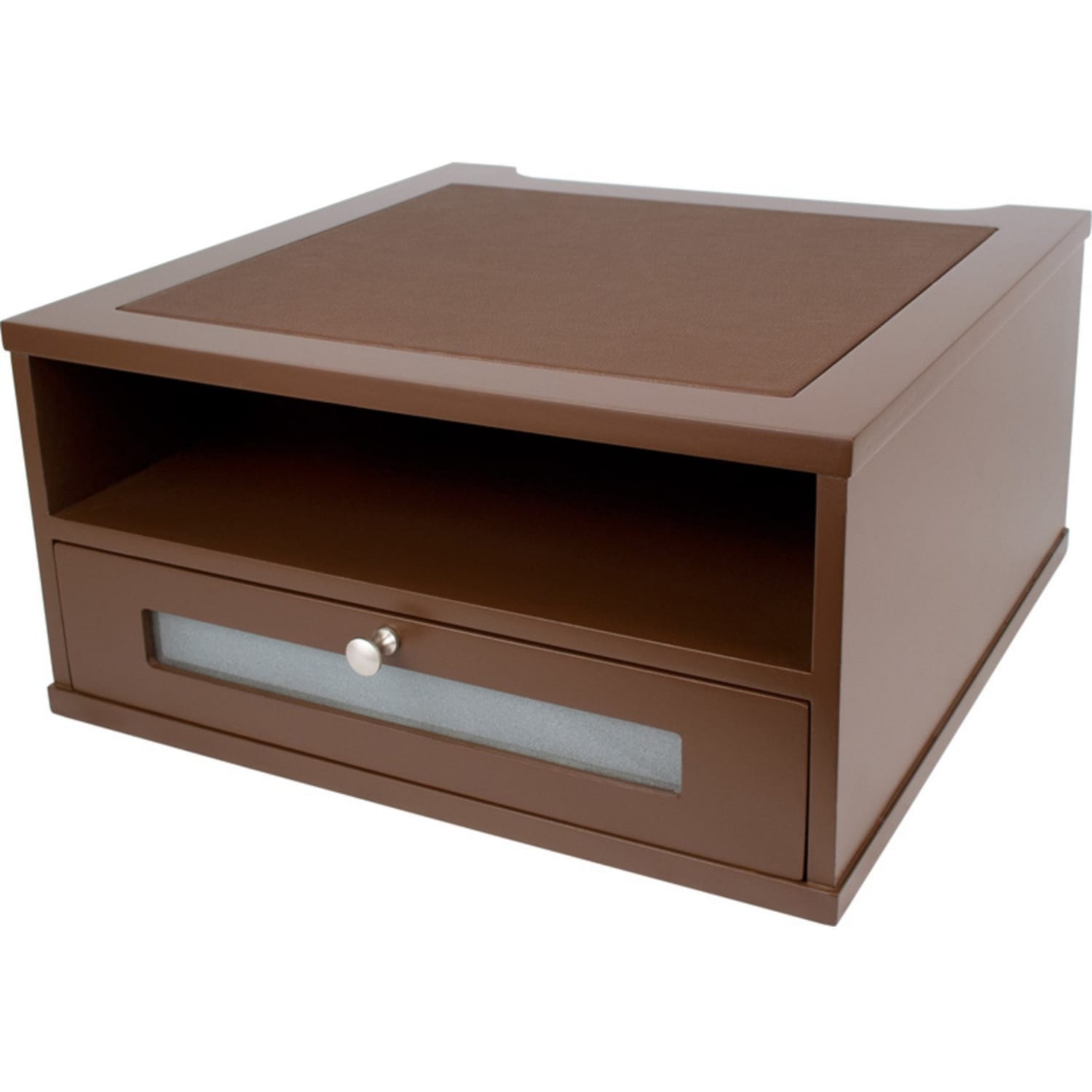 Victor Monitor Riser, 6 1/2inH x 13inW x 13inD, Mocha Brown - Image 3