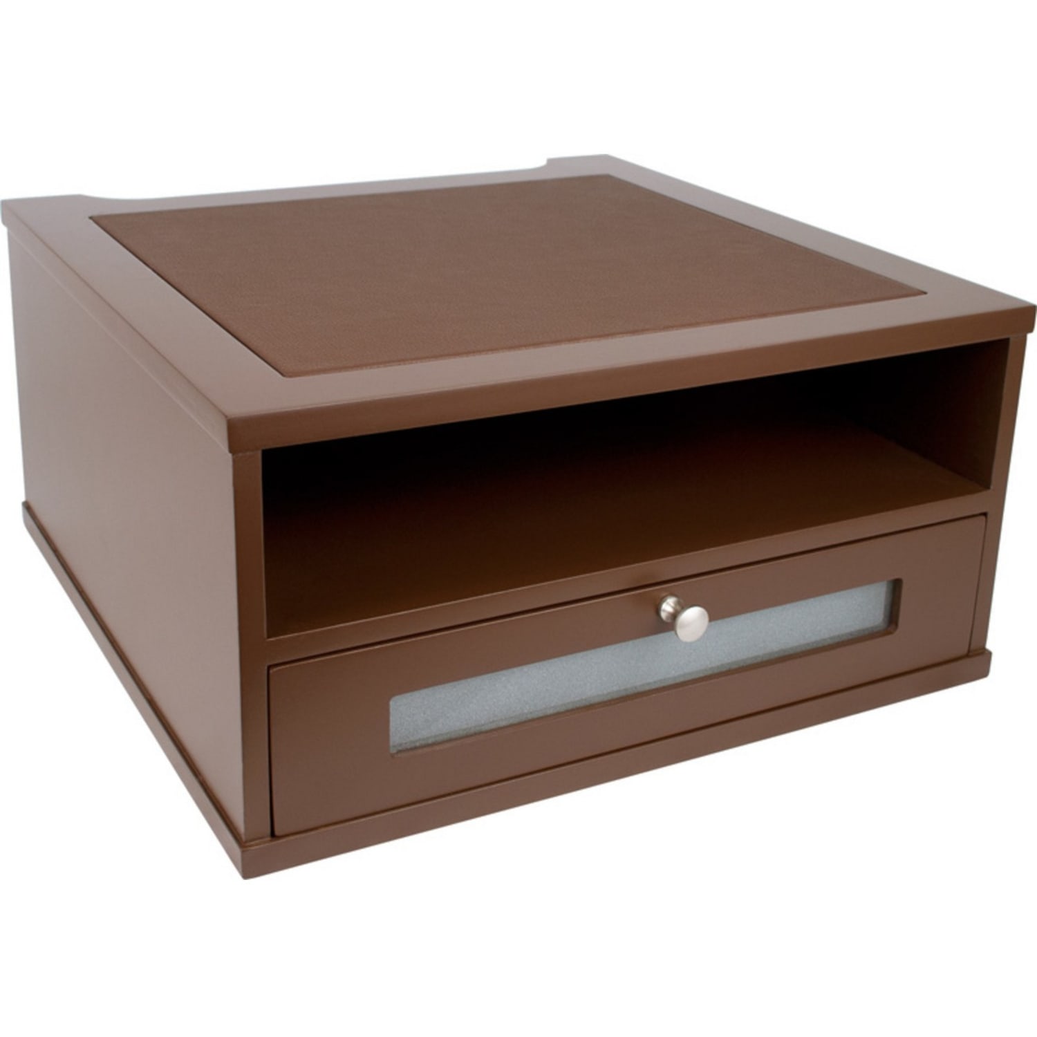 Victor Monitor Riser, 6 1/2inH x 13inW x 13inD, Mocha Brown - Image 4