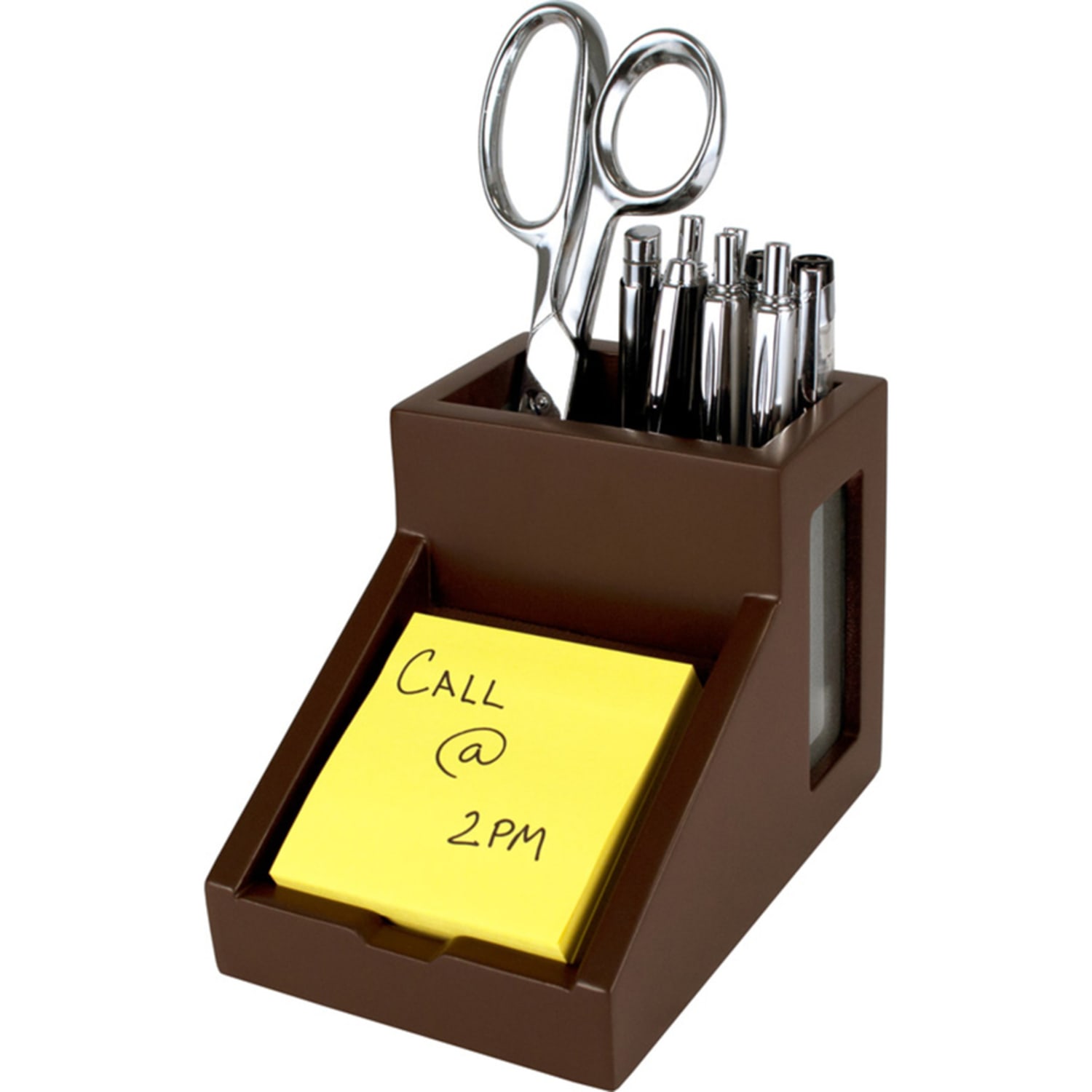Victor Mocha Brown Collection Pencil Cup With Note Holder, 4inH x 4 1/2inW x 6 3/10inD, Brown - Image 5