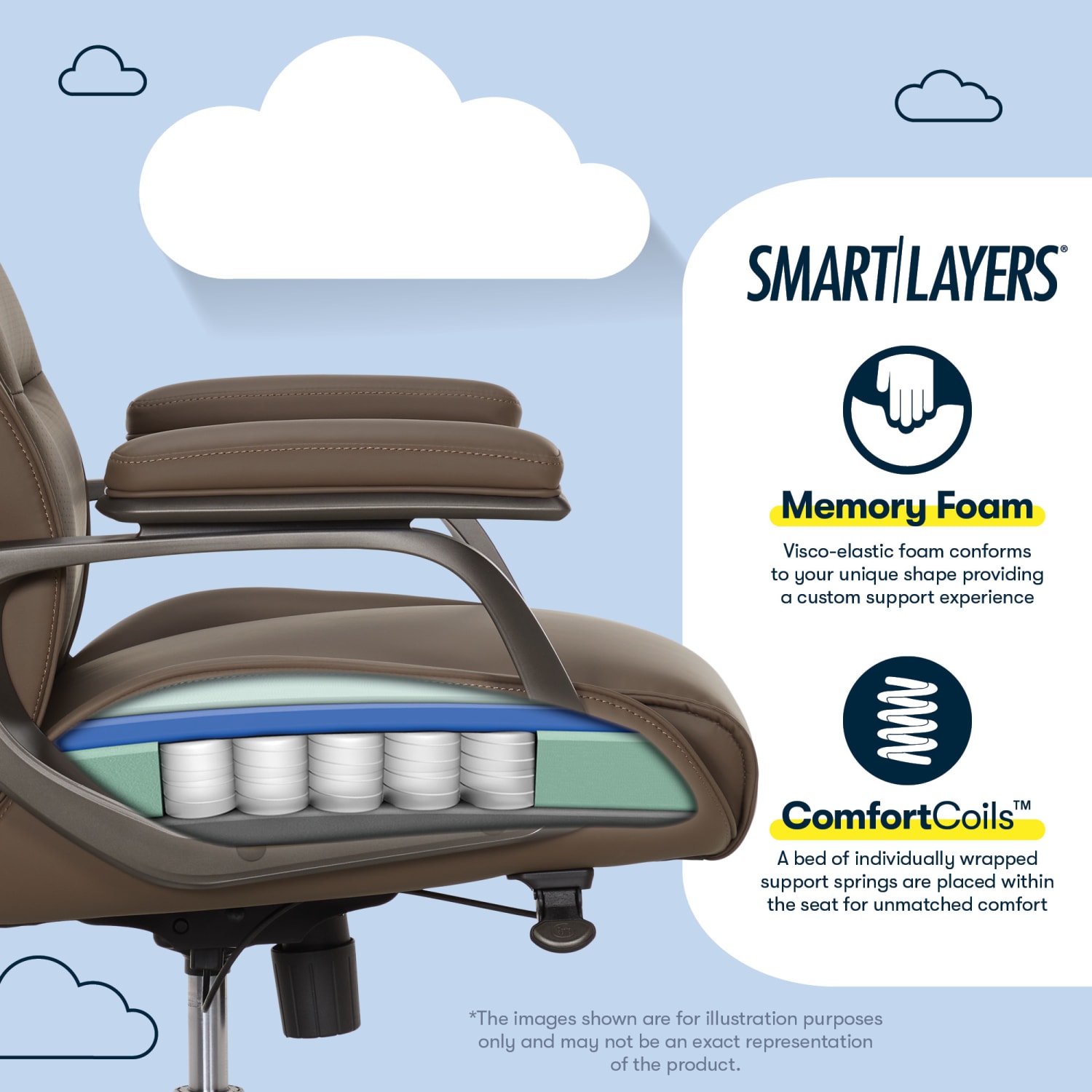 Serta® SmartLayers™ Mosby Ergonomic Vegan Leather High-Back Executive Office Chair, Brown - Image 7
