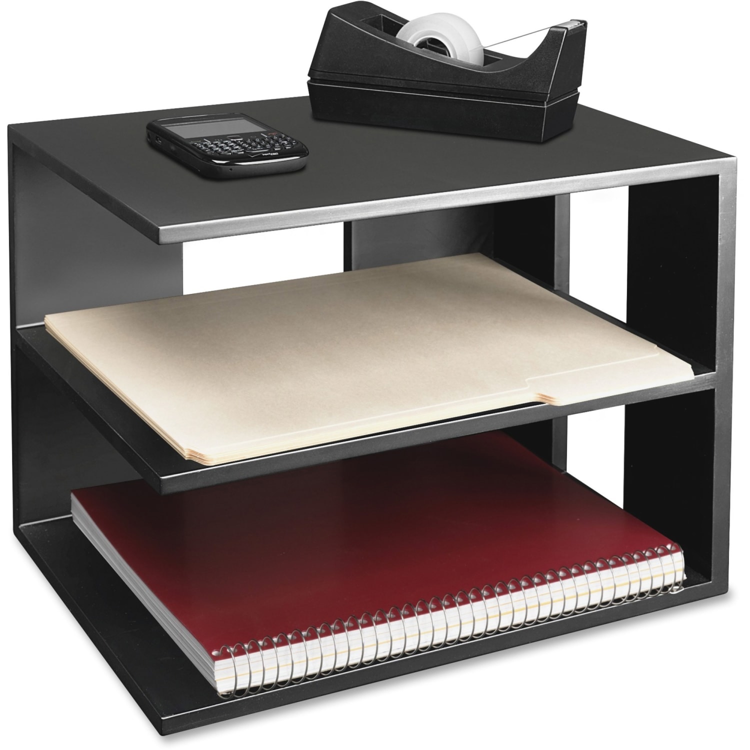 Victor Midnight Black Collection Corner Shelf, 13 1/2inH x 13 1/2inW x 10 1/2inD, Black - Image 5