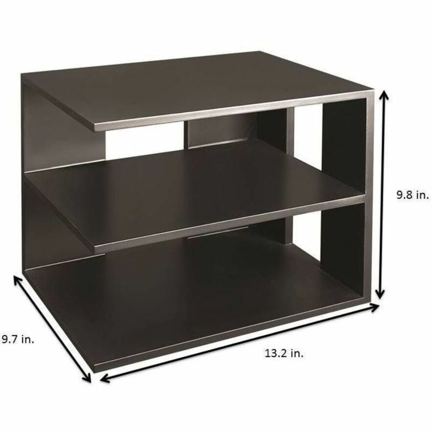 Victor Midnight Black Collection Corner Shelf, 13 1/2inH x 13 1/2inW x 10 1/2inD, Black - Image 6