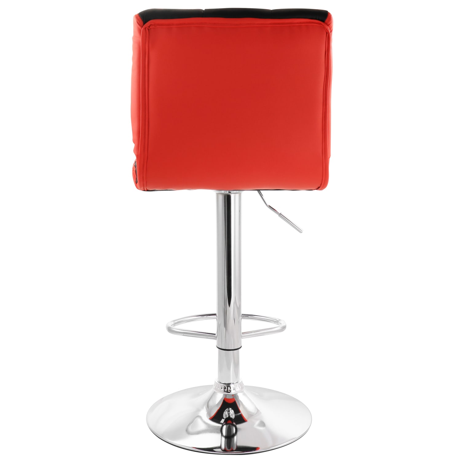 Elama Adjustable Faux Leather 2-Tone Bar Stools, Black/Red, Set Of 2 Stools - Image 3