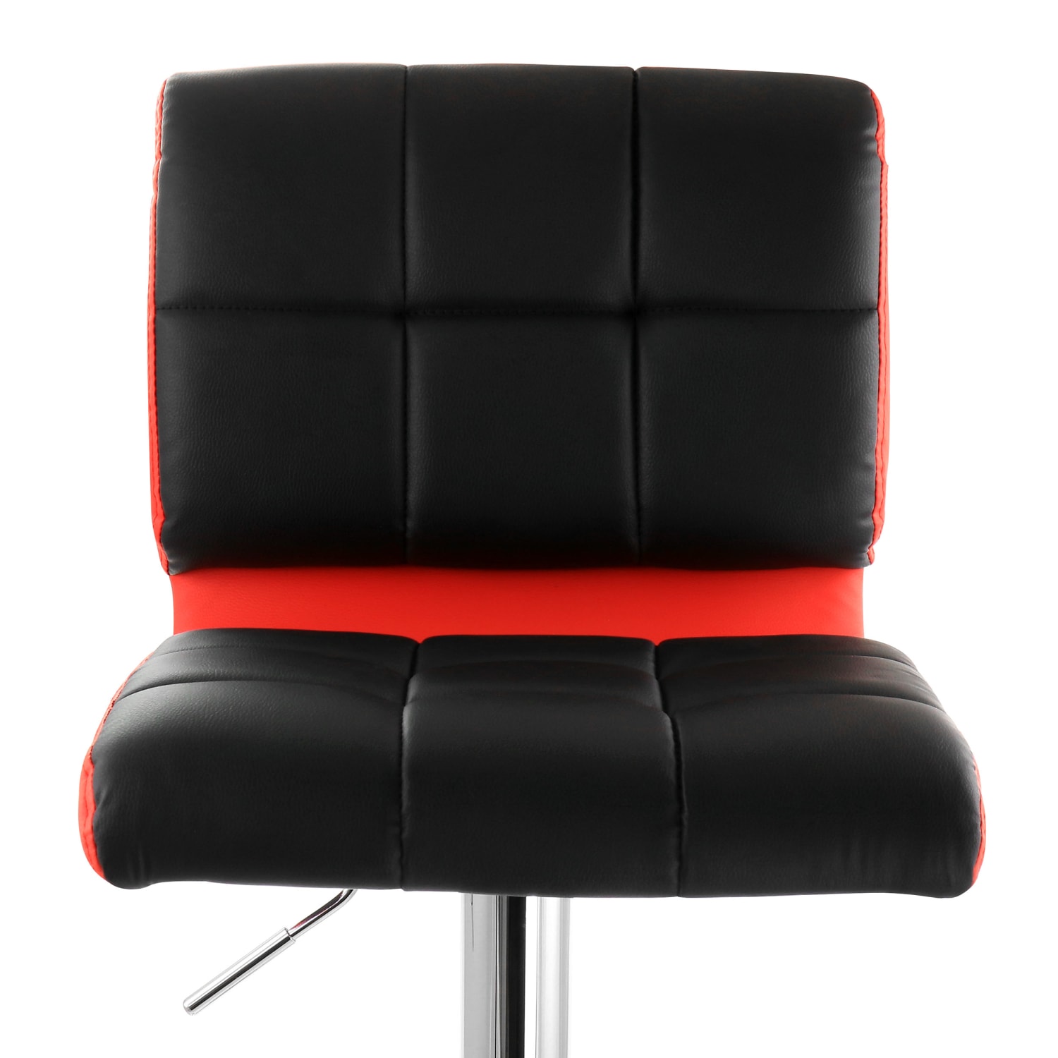 Elama Adjustable Faux Leather 2-Tone Bar Stools, Black/Red, Set Of 2 Stools - Image 6