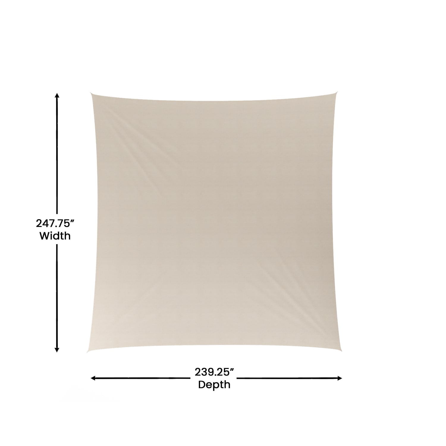 Flash Furniture Palmetto Square Sun Sail Shade Canopy with Included Nylon Attachment Ropes, Sand - Image 6