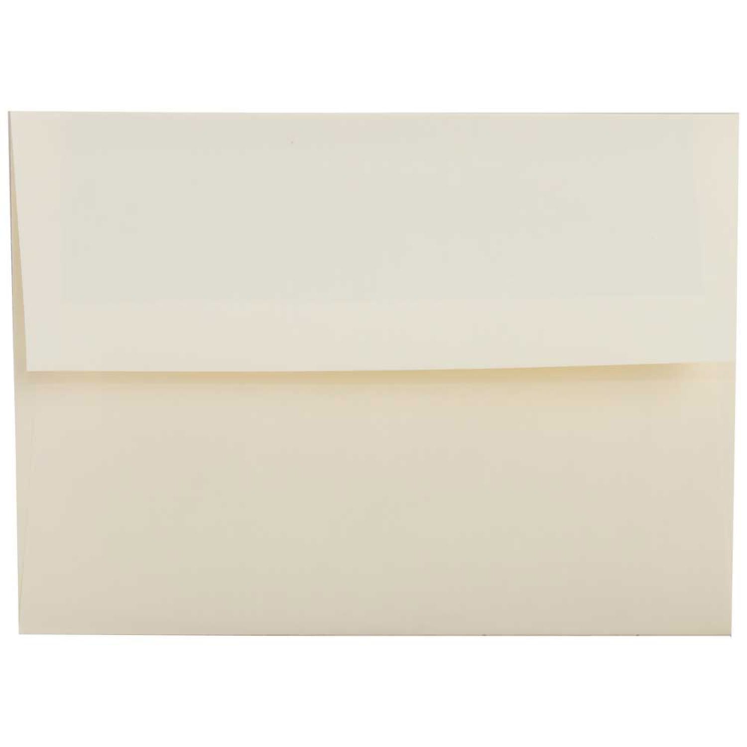 JAM Paper Booklet Invitation Envelopes, A2, Gummed Seal, 30% Recycled, Strathmore Natural White, Pack Of 25