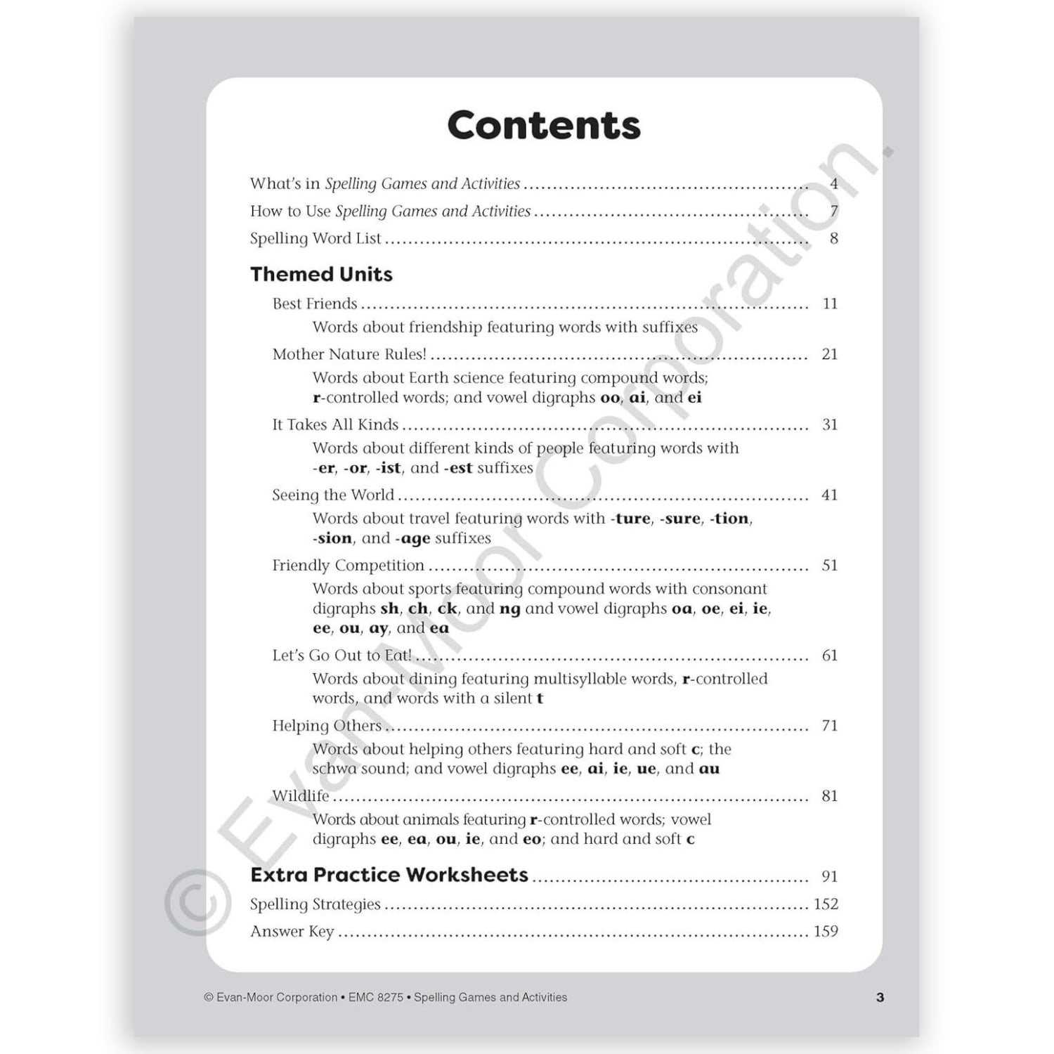 Evan-Moor Educational Publishers Spelling Games and Activities, Grade 5 - Image 3