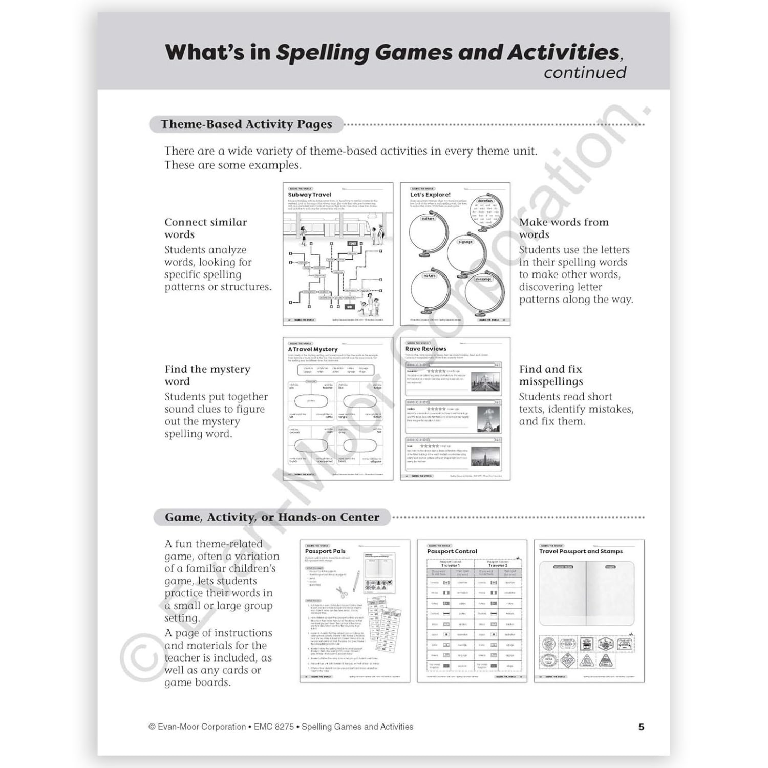 Evan-Moor Educational Publishers Spelling Games and Activities, Grade 5 - Image 4