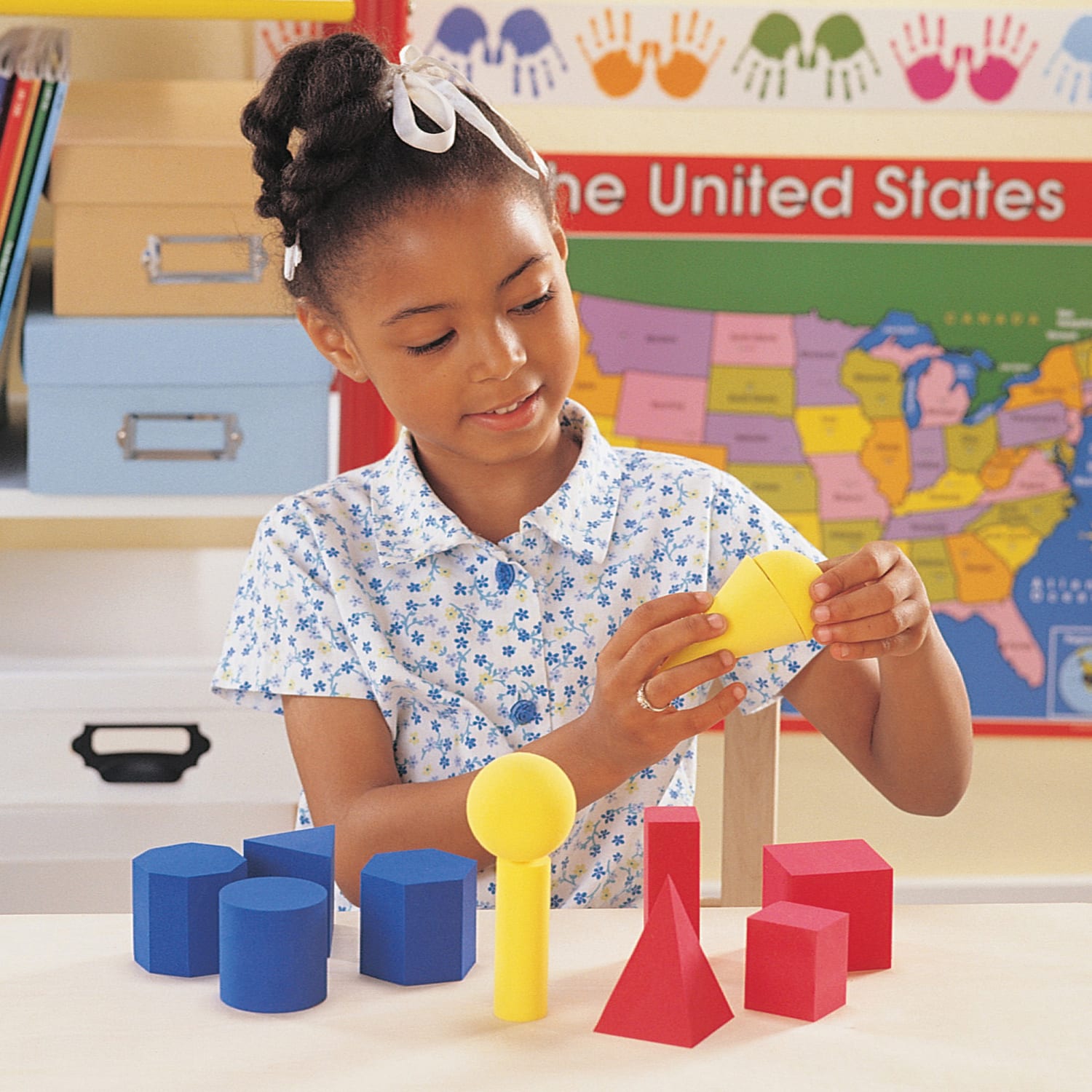 Learning Resources Hands-On Soft Geometric Shape Set, Assorted Colors, Grades Pre-K - 8 - Image 3