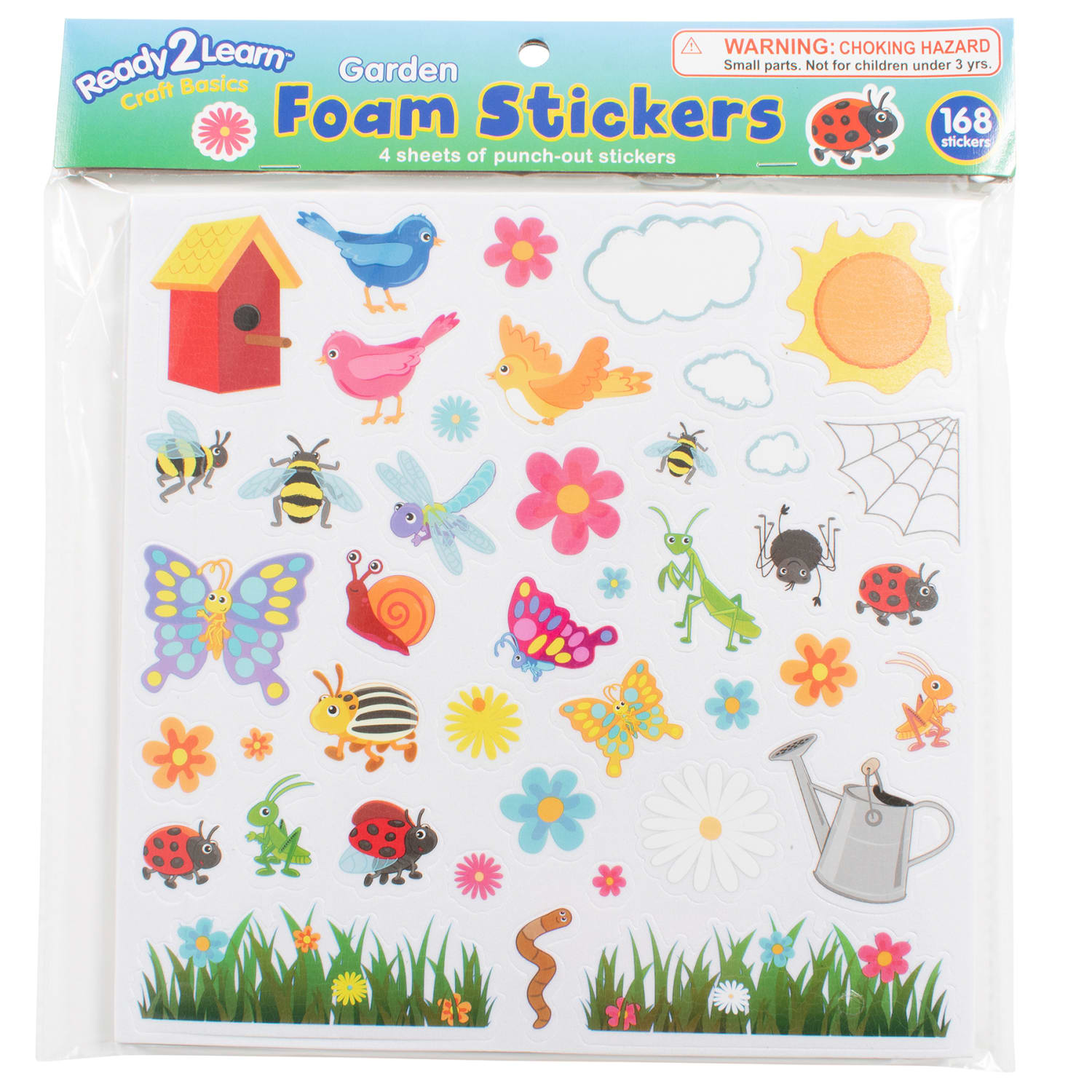Ready 2 Learn Foam Stickers, Garden, 168 Stickers Per Pack, Set Of 3 Packs - Image 3