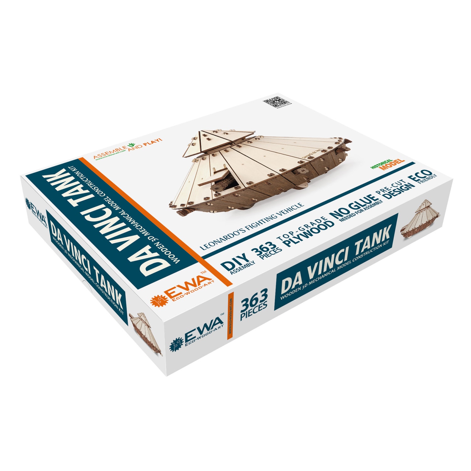 EWA Eco-Wood-Art Da Vinci Tank 3D Wooden STEM Construction Kit - Image 3