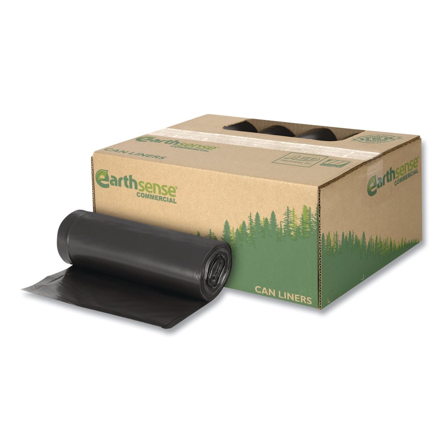 Webster EarthSense Star Bottom Commercial Can Liners, 1.25 mil, 40 To 45 Gallons, 75% Recycled, Black, Box Of 100 Liners - Image 6