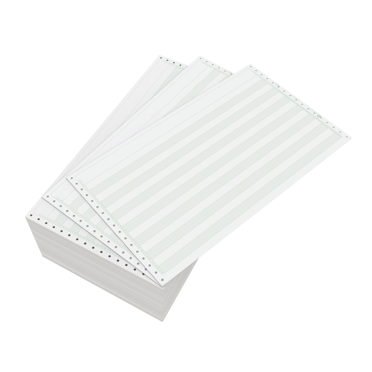 Domtar Continuous Form Paper, Unperforated, 14 7/8in x 8 1/2in, 20 Lb, 1/2in Green Bar, Carton Of 2,700 Forms - Image 3