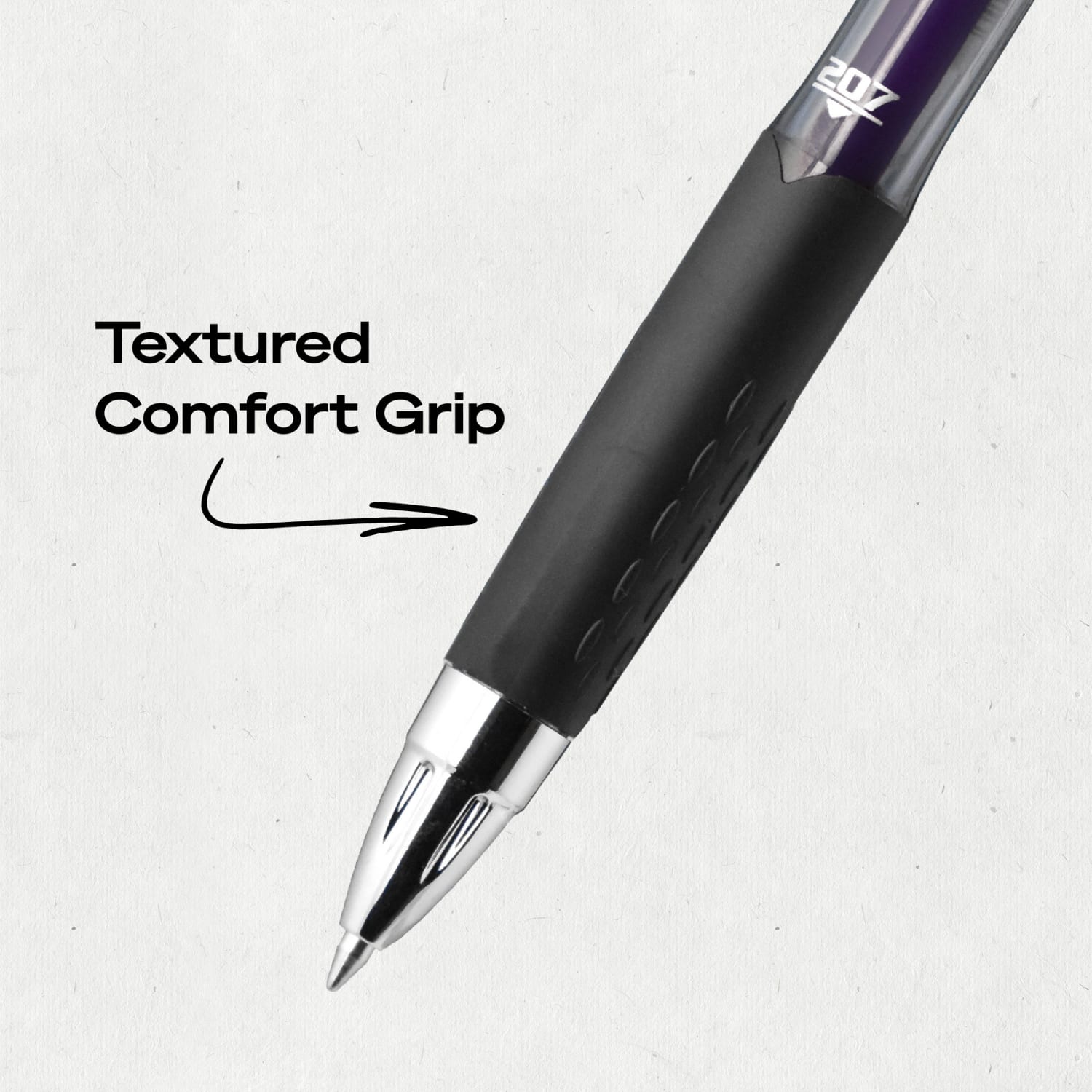 uni-ball 207 Retractable Fraud Prevention Gel Pens, Medium Point, 0.7 mm, Black Barrels, Purple Ink, Pack Of 12 - Image 5