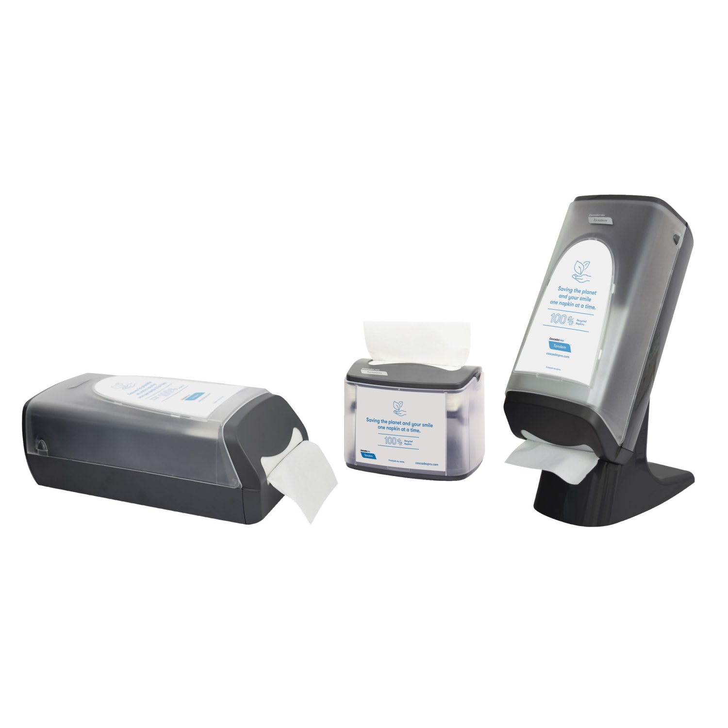 Cascades PRO Tandem Countertop Interfold Napkin Dispenser, Gray - Image 3