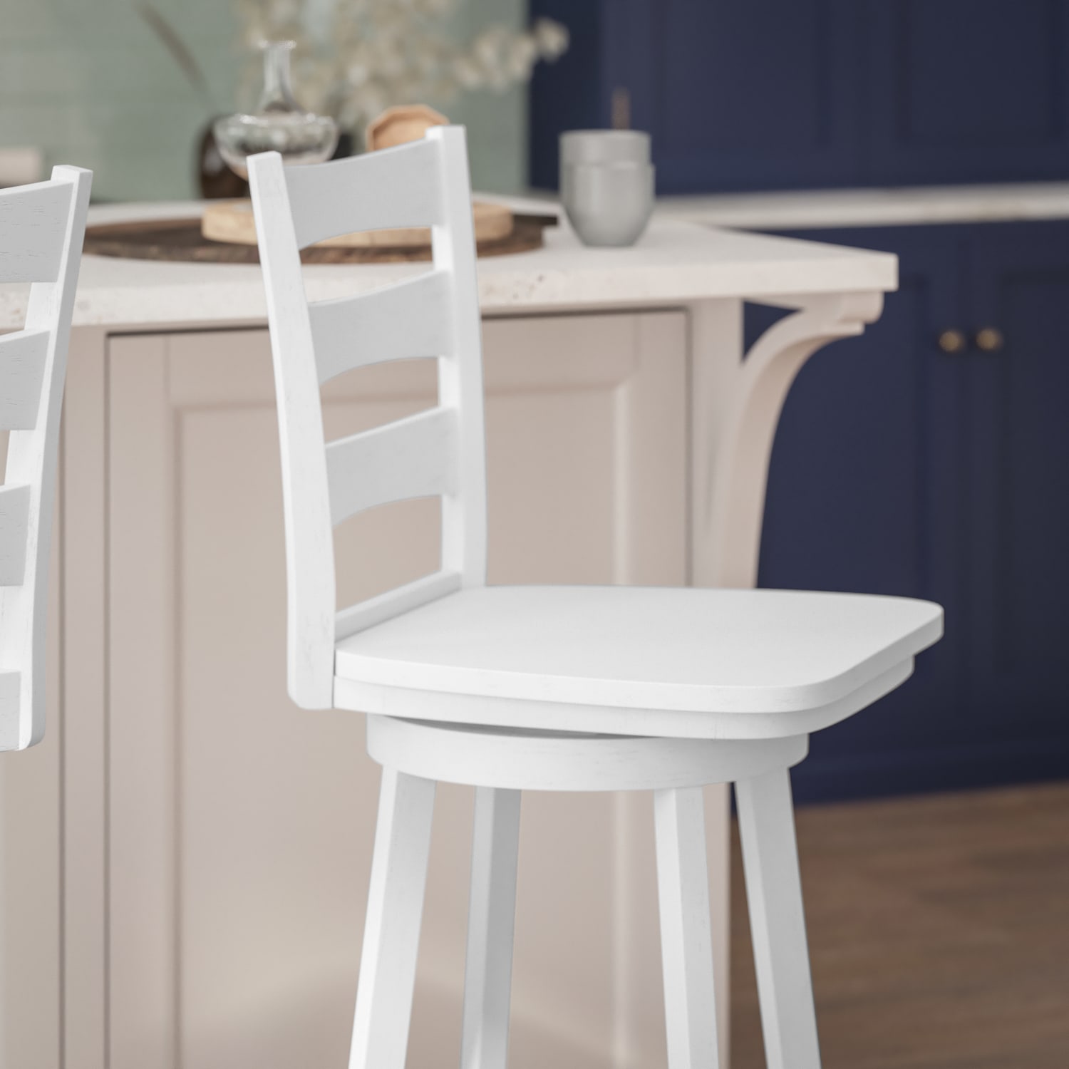Flash Furniture Liesel Commercial Grade Wooden Classic Ladderback Swivel Bar Height Barstool with Solid Wood Seat White Wash PopularChairscom Flash Furniture Liesel Commercial Grade Wooden Classic Ladderback Swivel Bar Height Barstool with Solid Wood Seat White Wash PopularChairscom