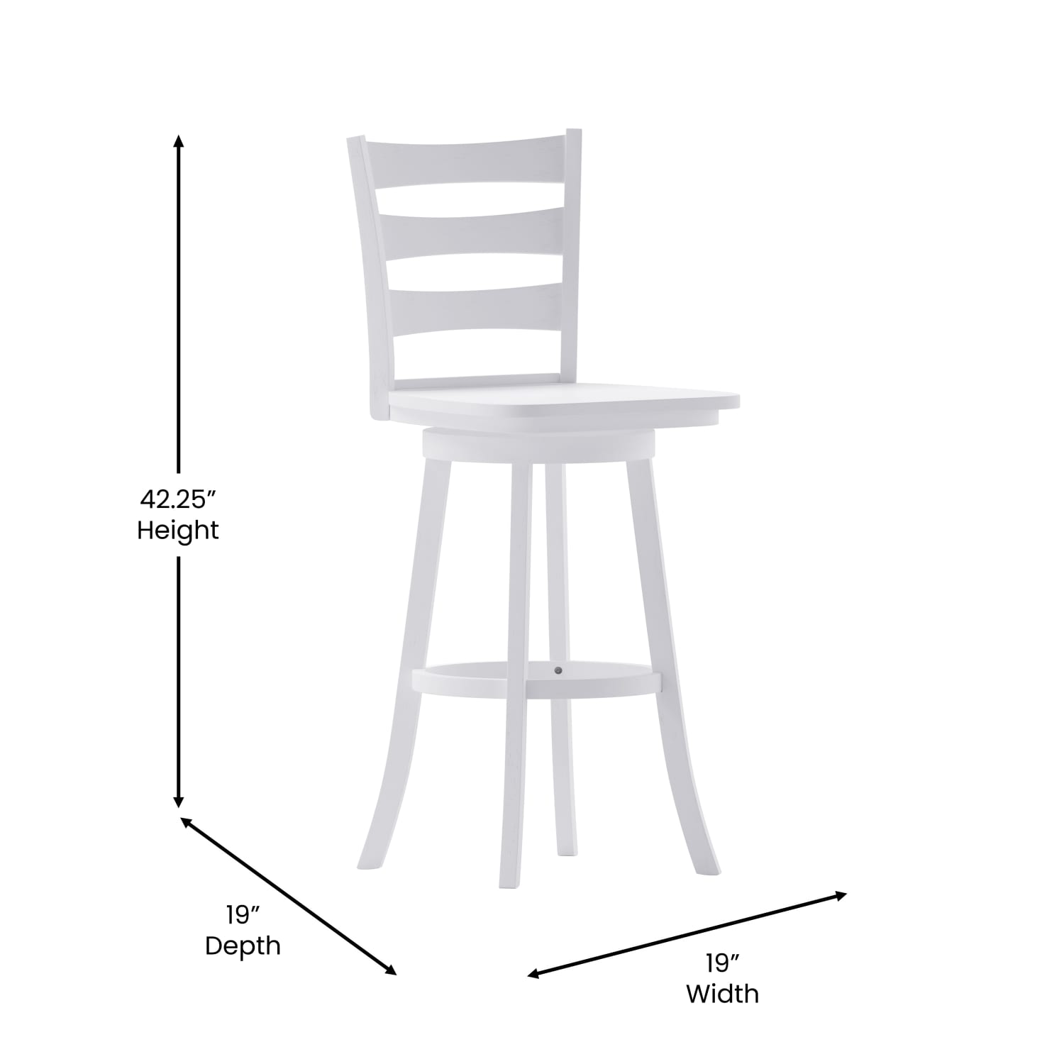 Flash Furniture Liesel Commercial Grade Wooden Classic Ladderback Swivel Bar Height Barstool with Solid Wood Seat White Wash PopularChairscom Flash Furniture Liesel Commercial Grade Wooden Classic Ladderback Swivel Bar Height Barstool with Solid Wood Seat White Wash PopularChairscom