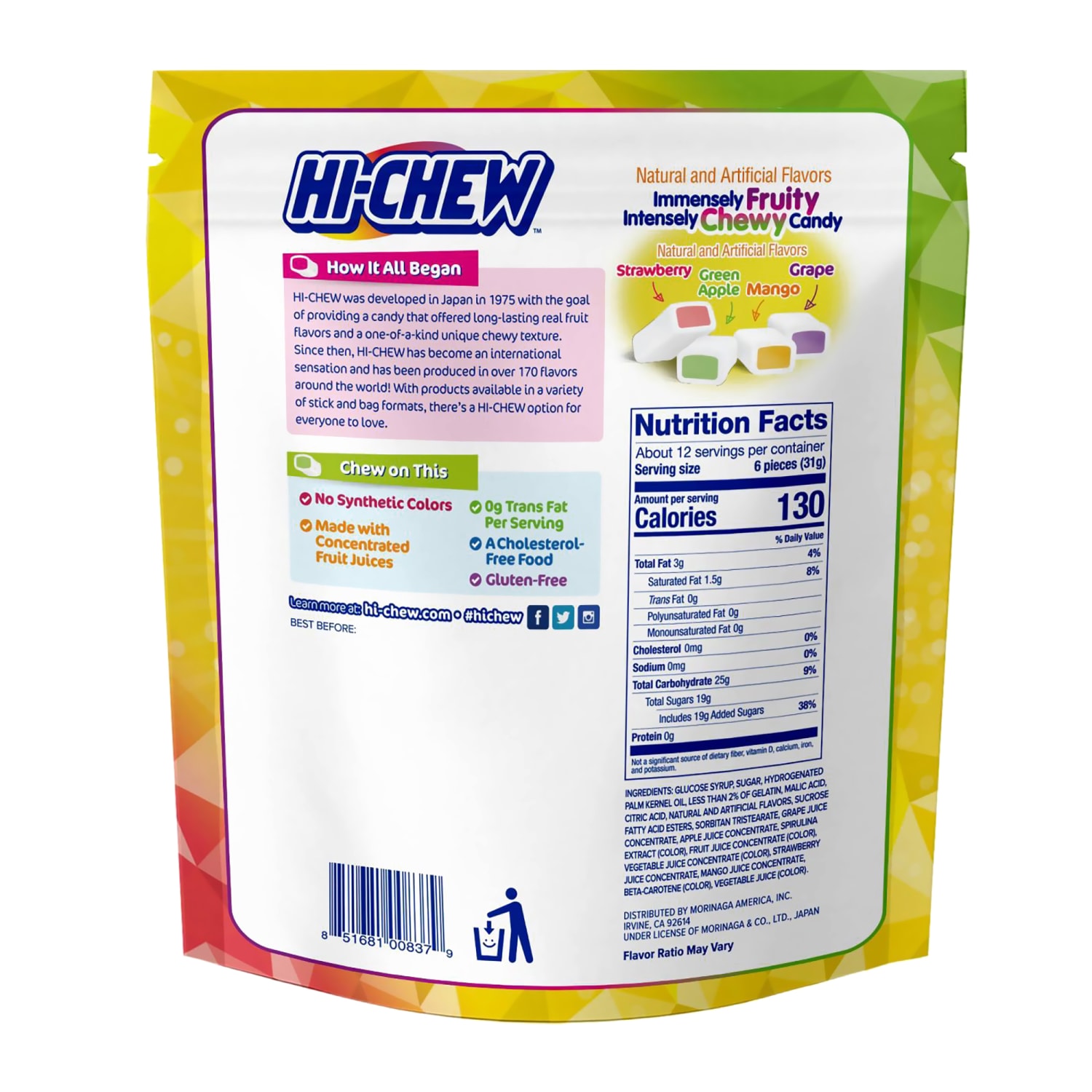 HI-CHEW Chewy Fruit Candy Assorted, 12.7 oz, 3 Pack - Image 4